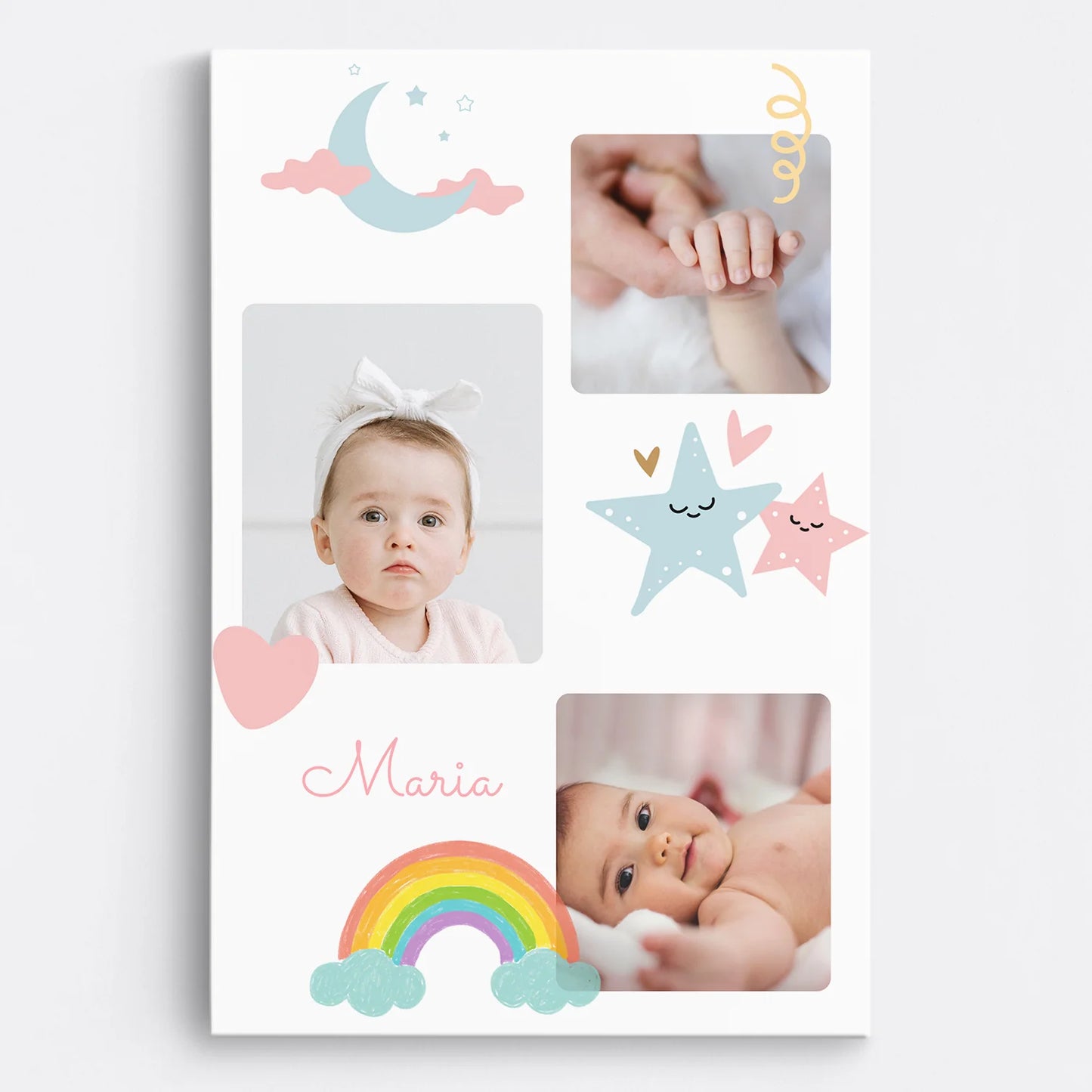 Tablou personalizat bebelusi - colaj 3 poze - WOWCanvas.ro