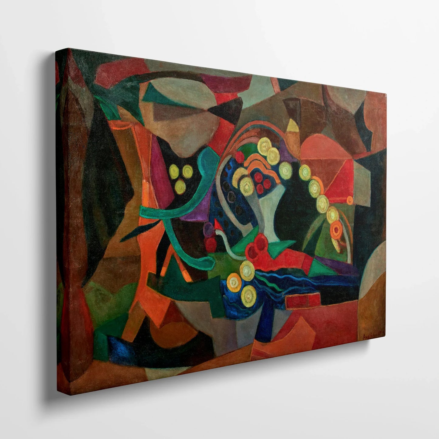 Tablou Abstract - Compoziție Colorată și Dinamică - vedere din lateral
