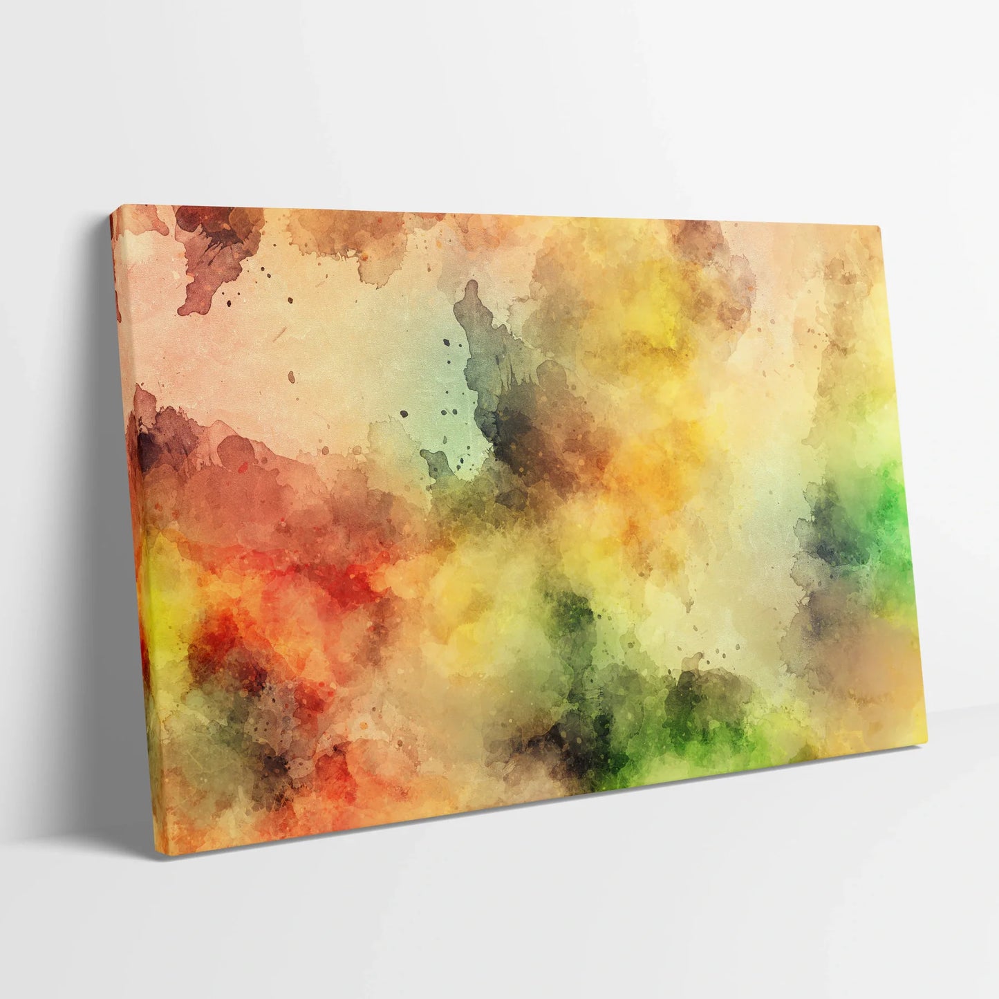 Tablou Abstract - Texturi Colorate și Plăcute - vedere din lateral sprijinit perete