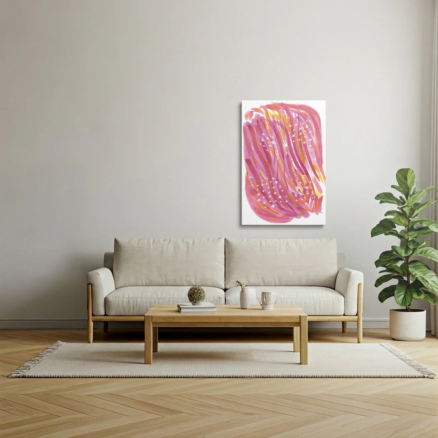 Tablou Abstract - Texturi Colorate și Plăcute 2 - vedere living