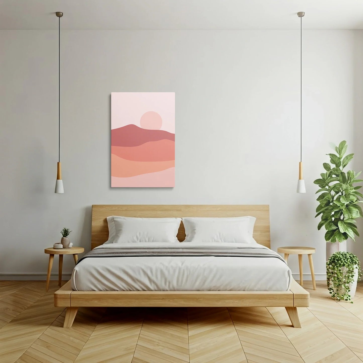Tablou Abstract - Peisaj Minimalist cu Soare