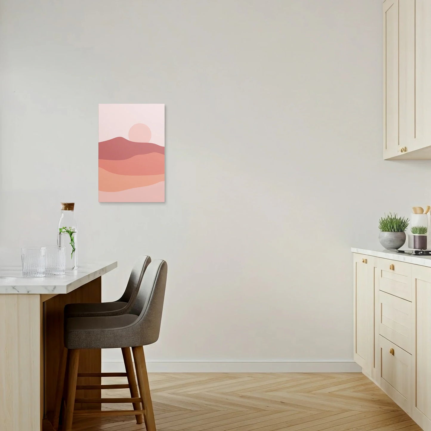 Tablou Abstract - Peisaj Minimalist cu Soare
