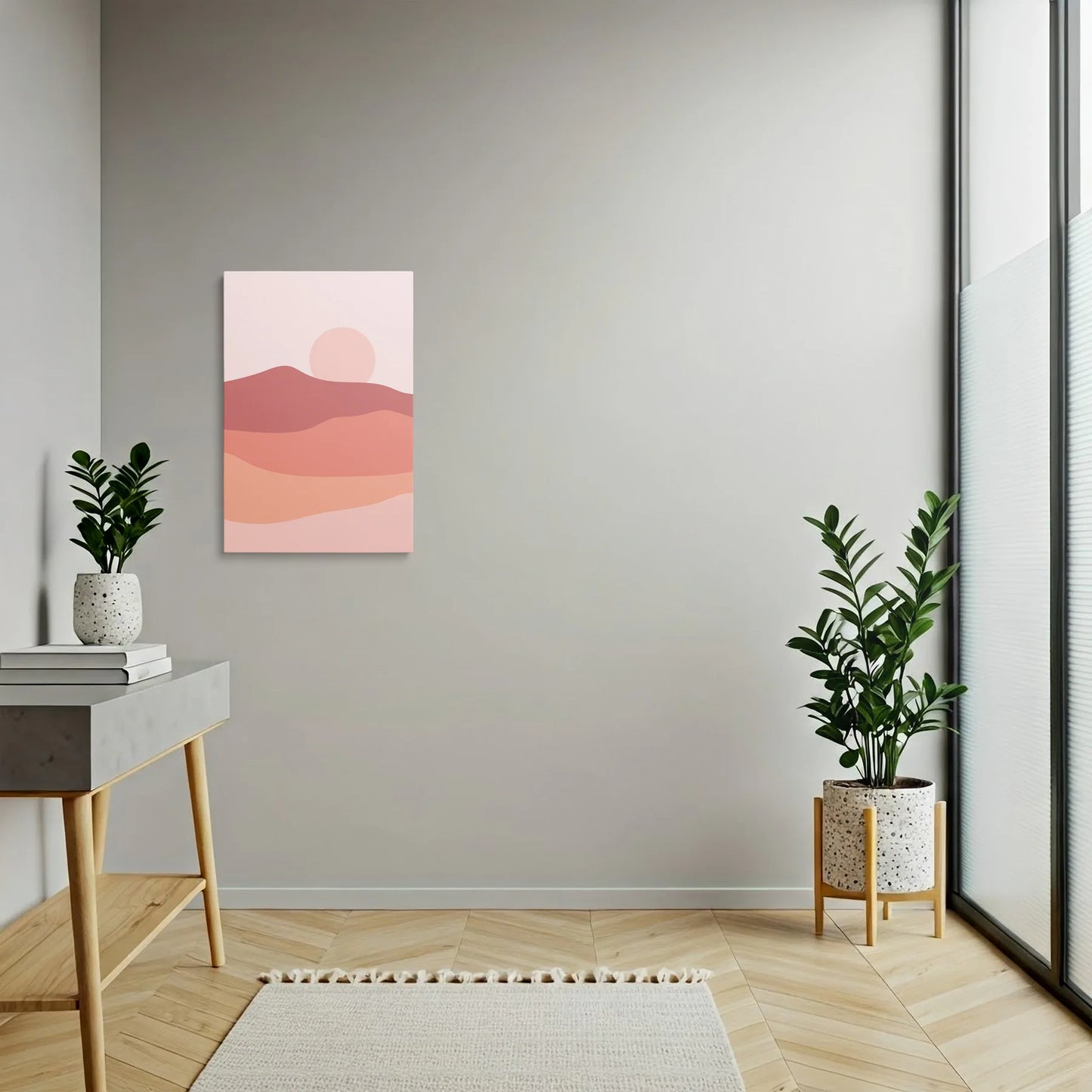 Tablou Abstract - Peisaj Minimalist cu Soare