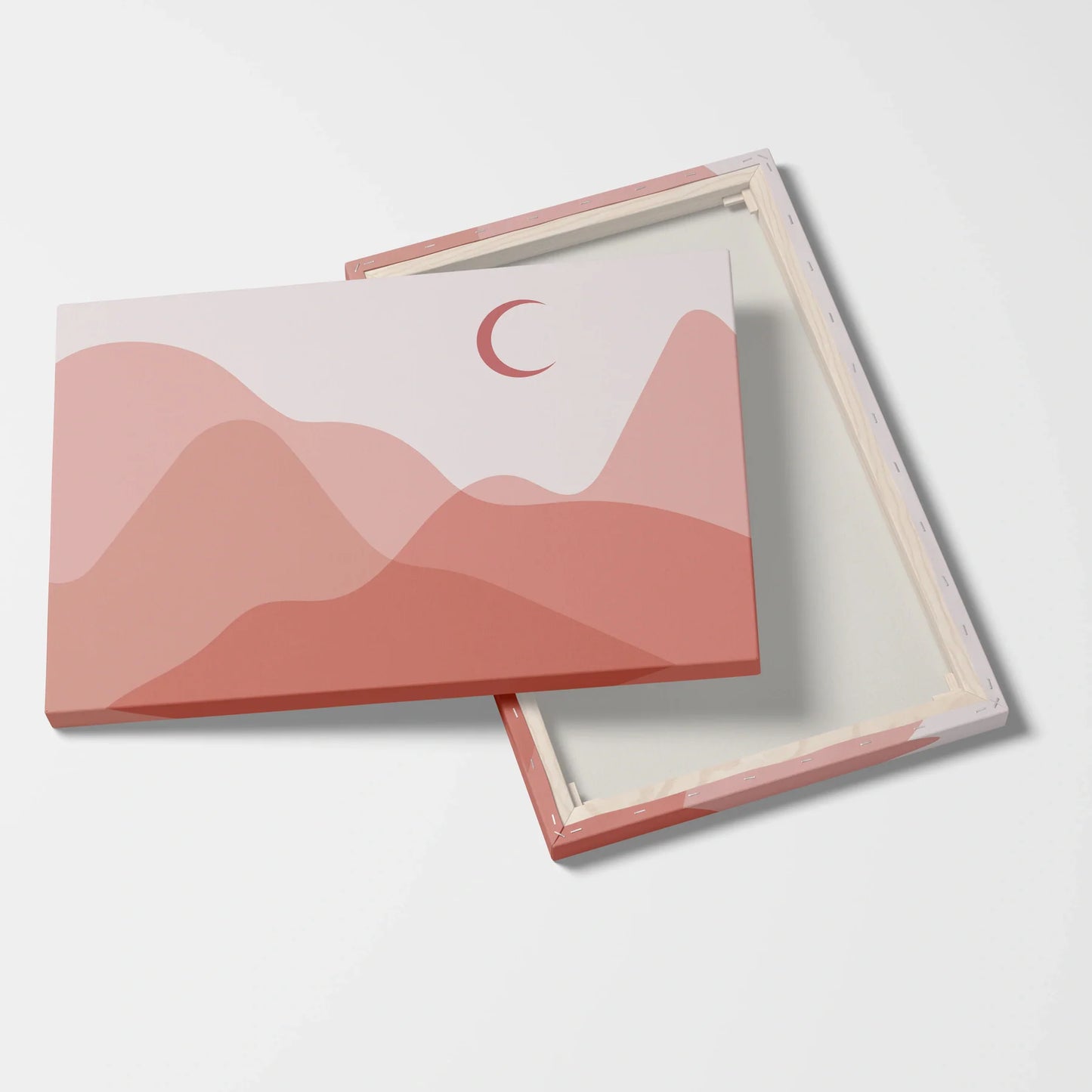 Tablou Abstract - Peisaj Minimalist în Nuante Calde - vedere fata verso
