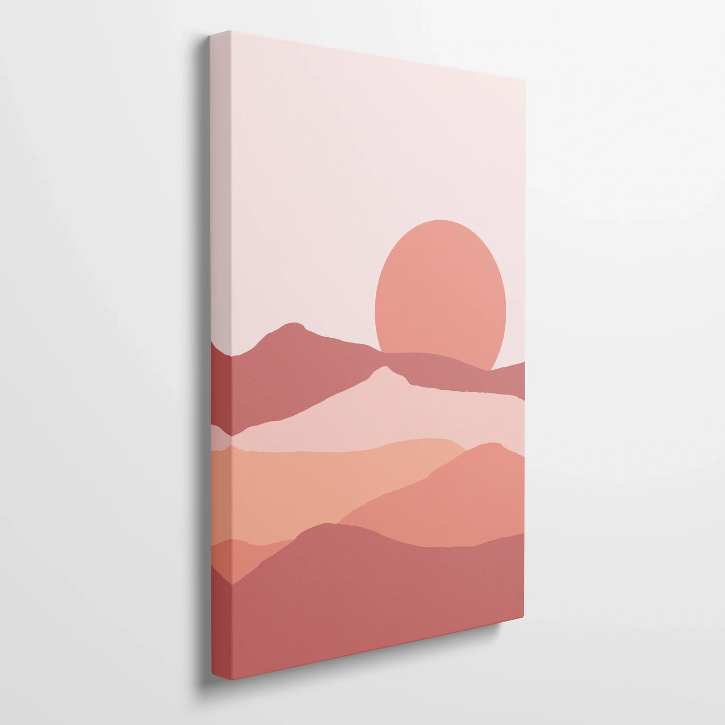 Tablou Abstract - Peisaj Minimalist cu Soare La Apus