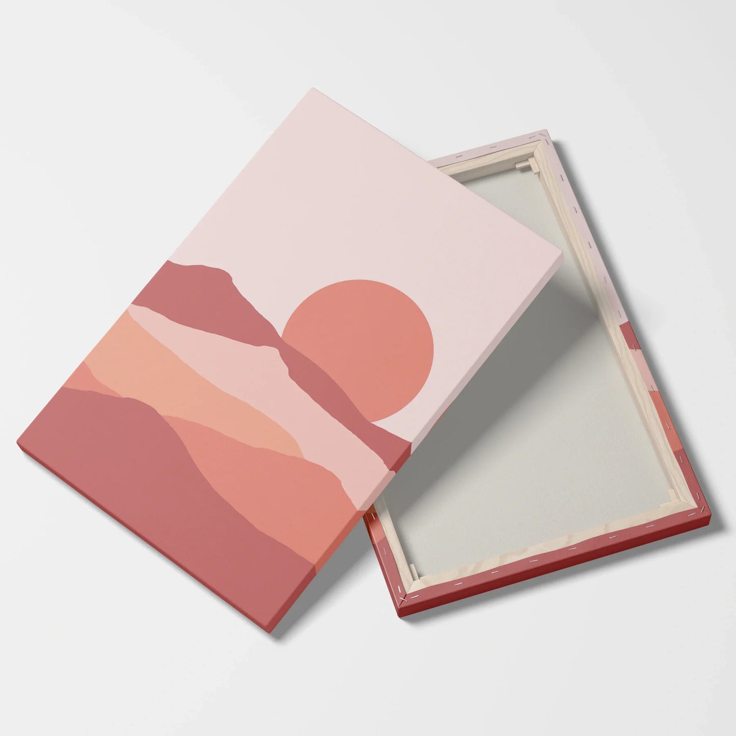 Tablou Abstract - Peisaj Minimalist cu Soare La Apus