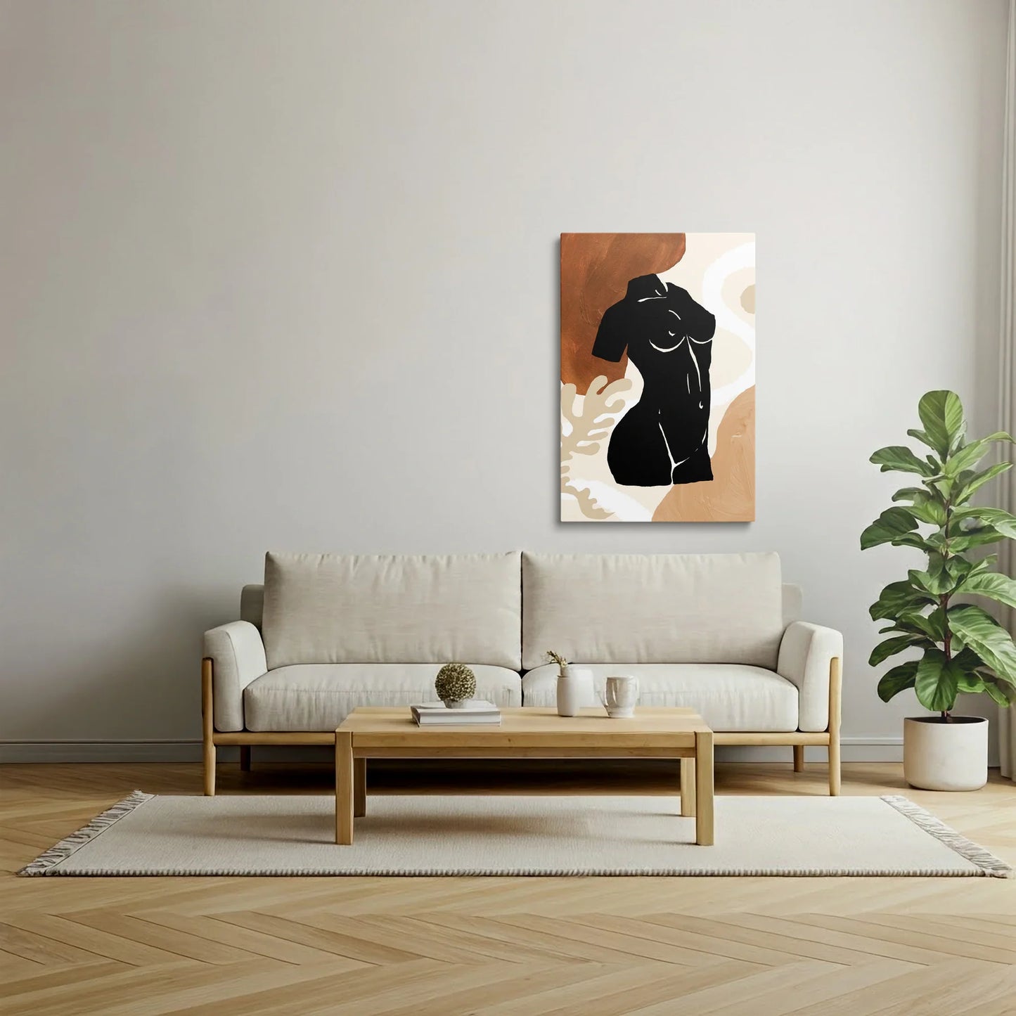 Tablou Abstract - Forme Minimaliste și Sugestii Artistice
