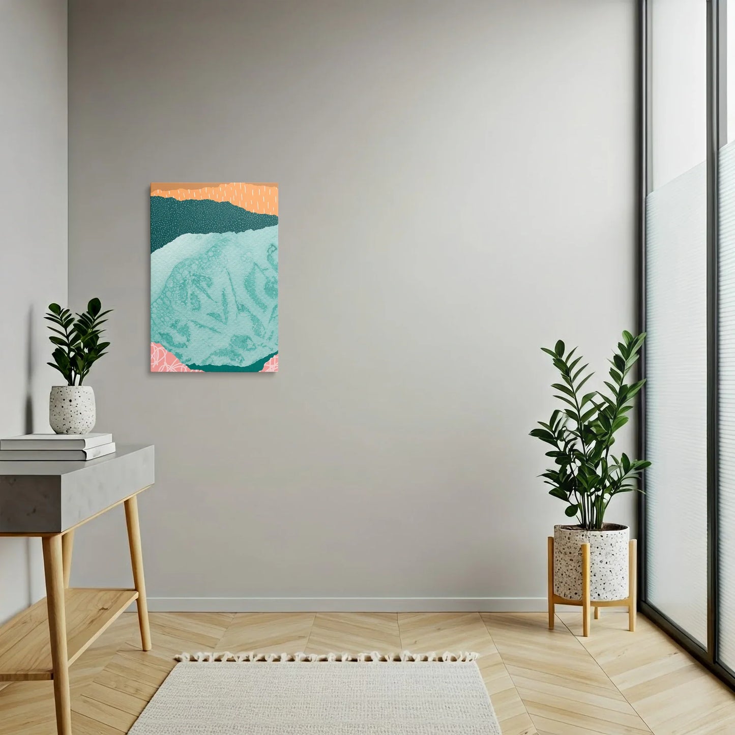 Tablou Abstract - Expresii de Negru și Albastru - vedere hol