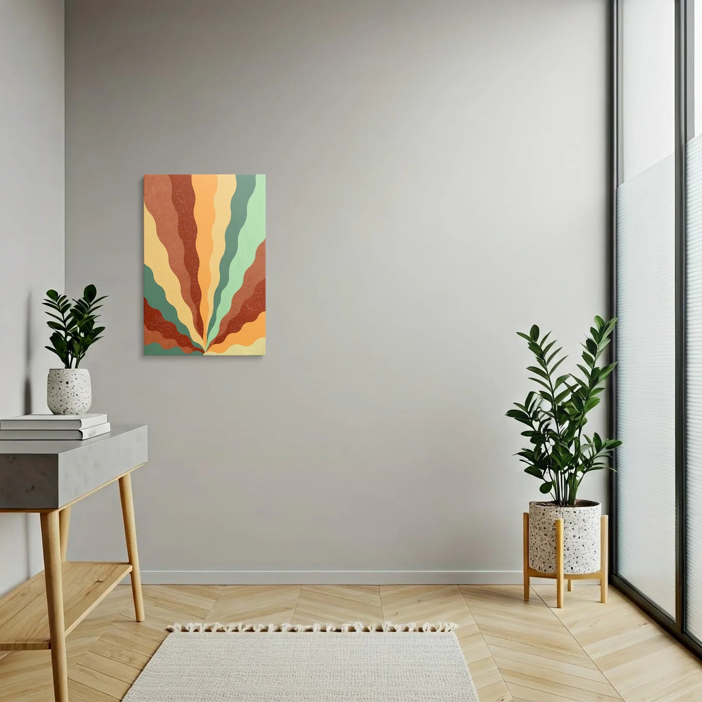 Tablou Abstract - Ondulații Colorate și Calmante - vedere hol