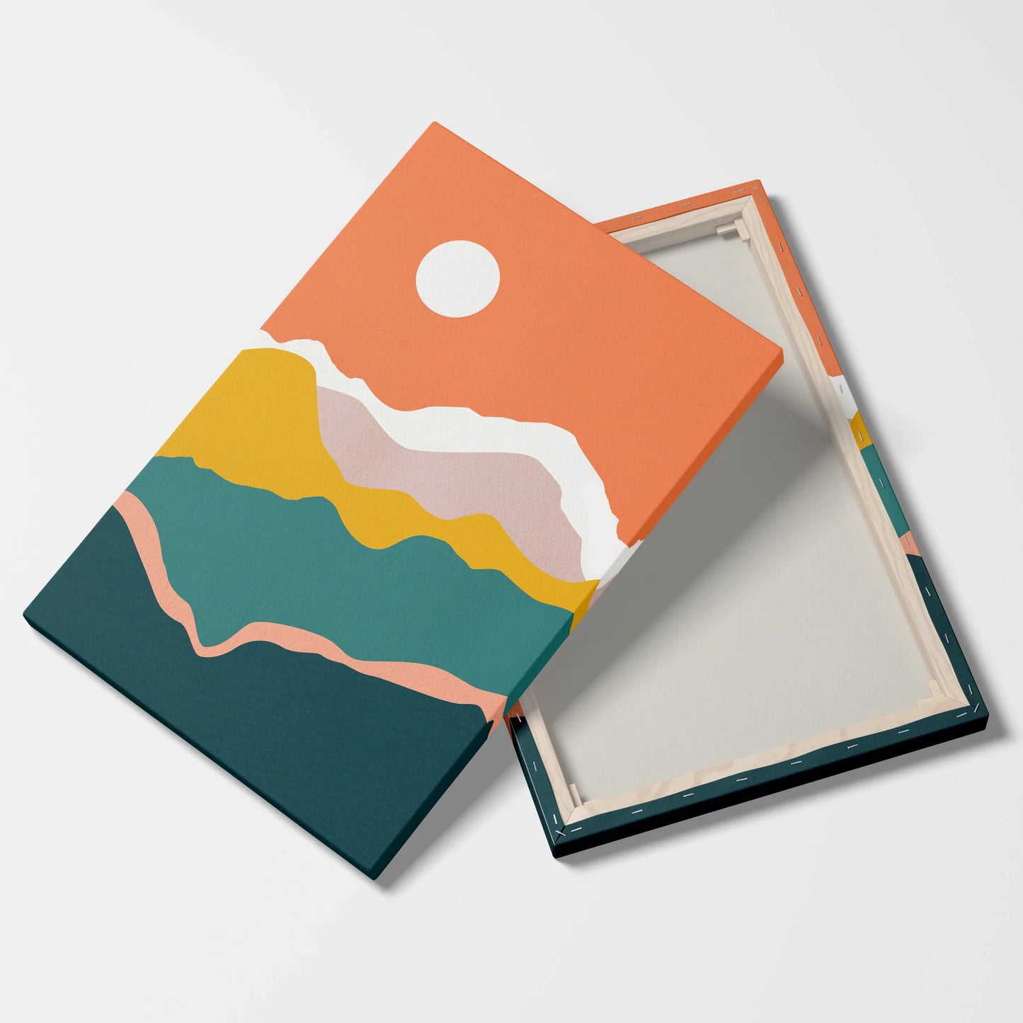 Tablou Abstract - Peisaj Delicat cu Soare