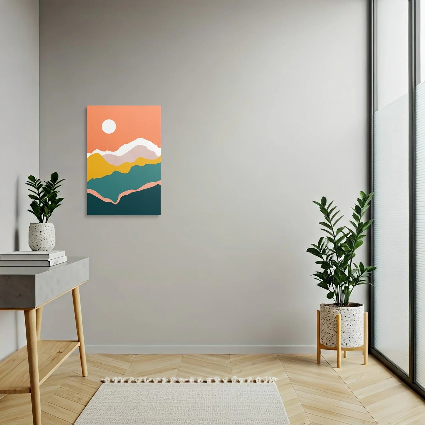 Tablou Abstract - Peisaj Delicat cu Soare