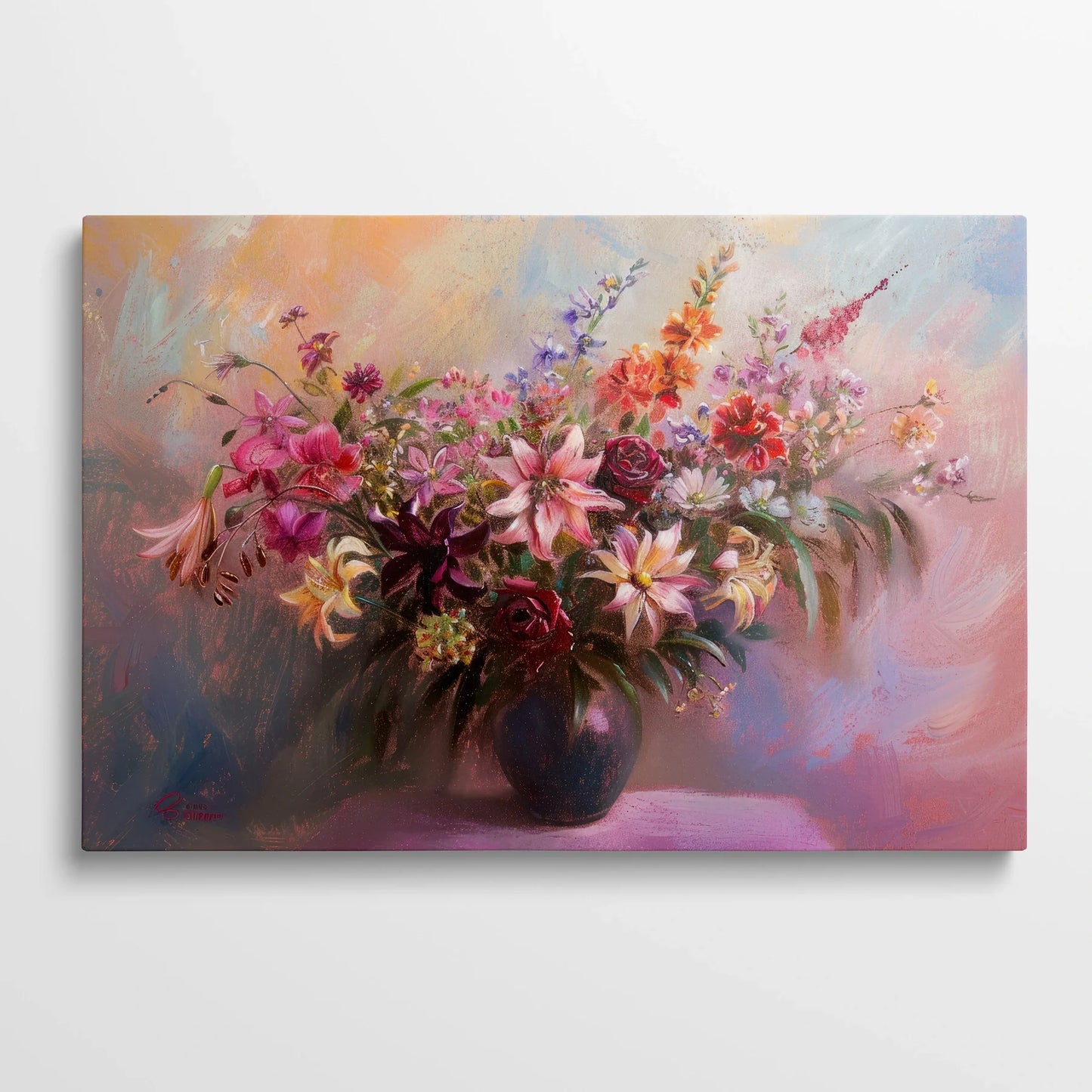 Tablou Flori - Buchet Colorat în Vază - vedere bucatarie