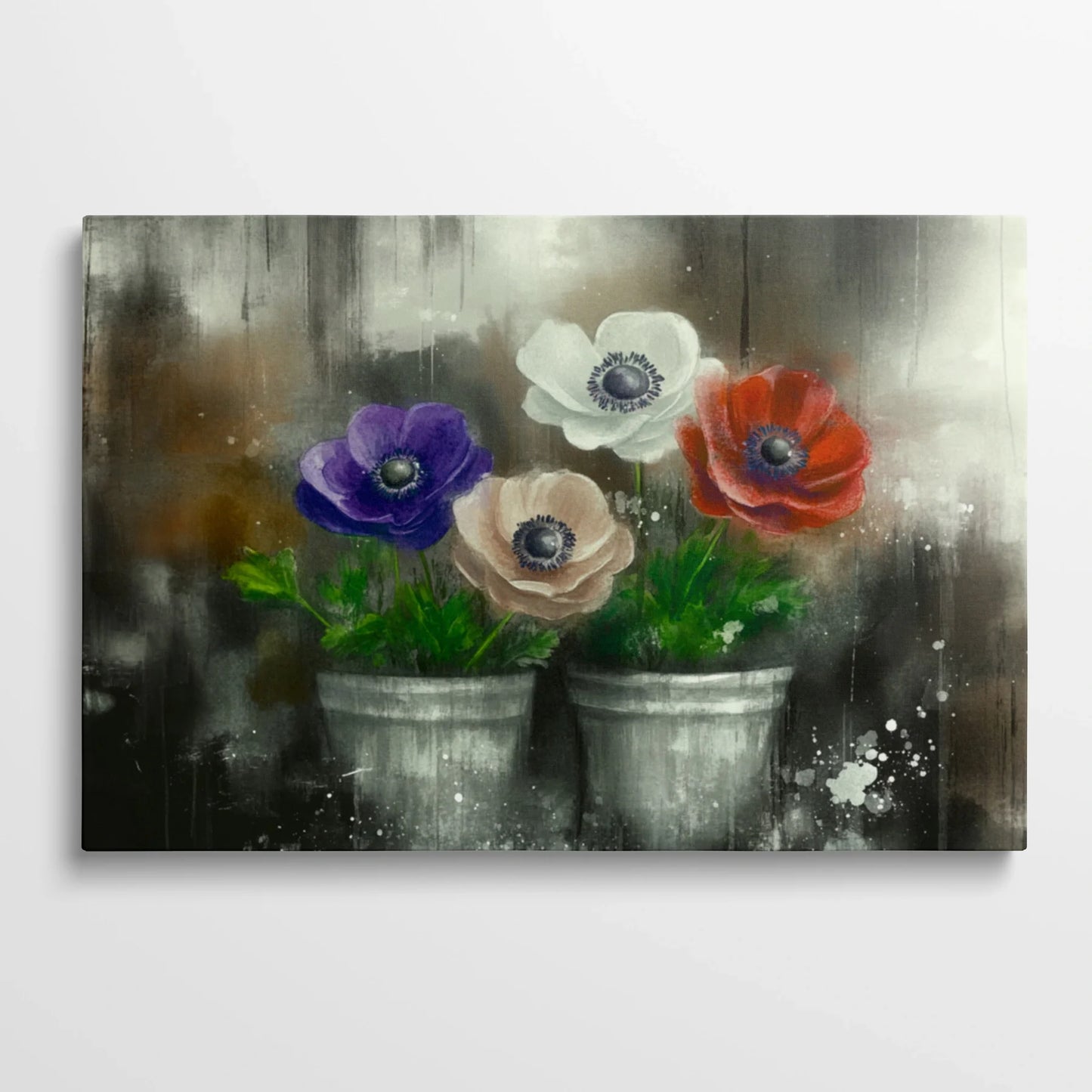 Tablou Flori - Buchet Colorat de Anemone - vedere din fata