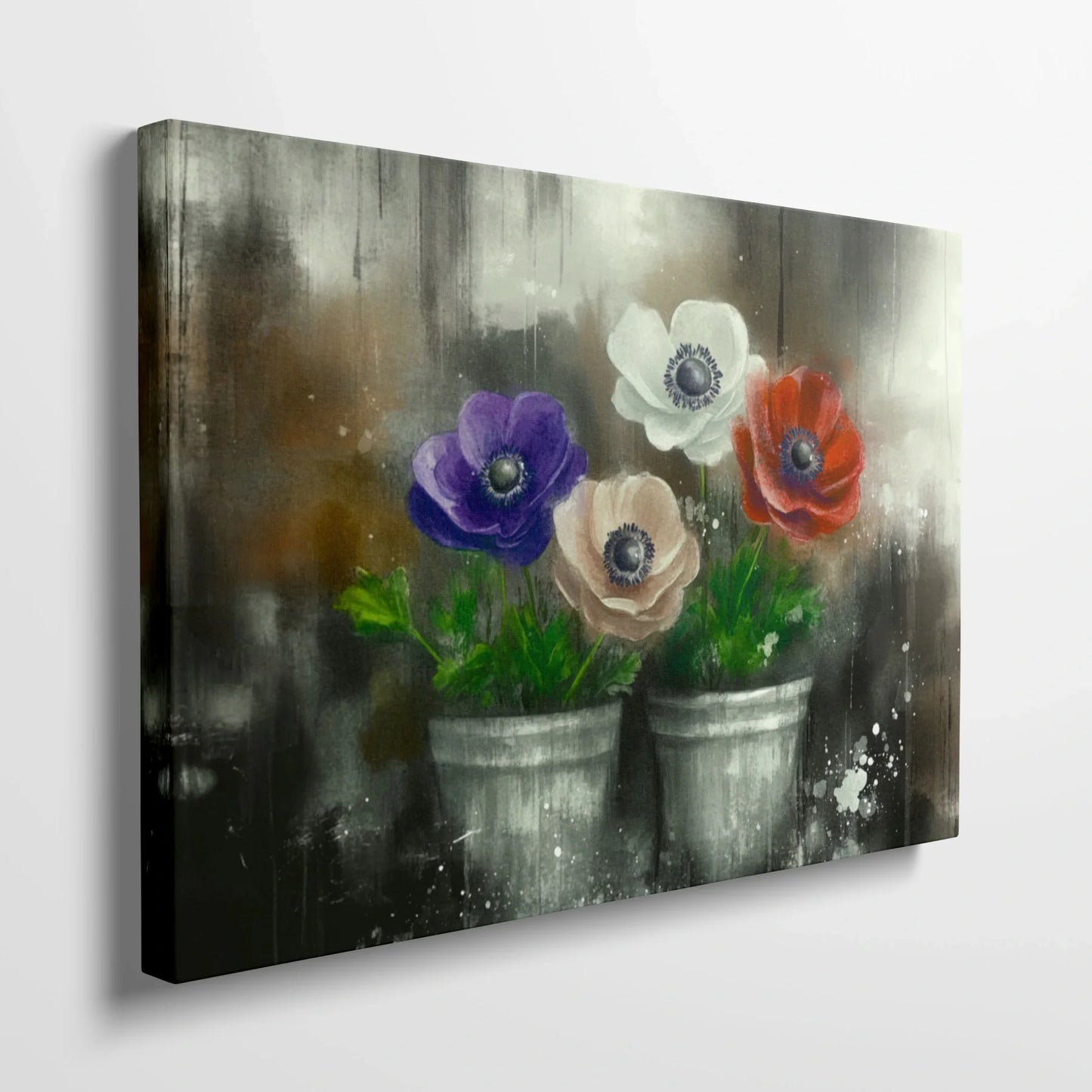 Tablou Flori - Buchet Colorat de Anemone - vedere din lateral