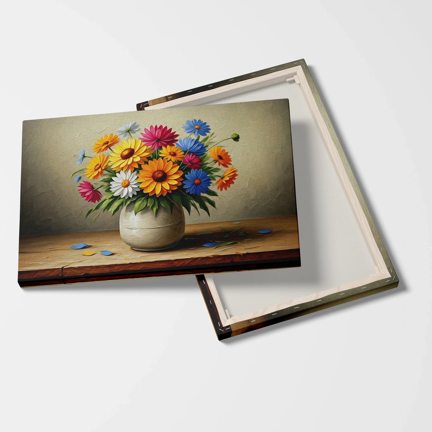 Tablou Flori - Buchet Colorat de Flori în Vas - vedere fata verso