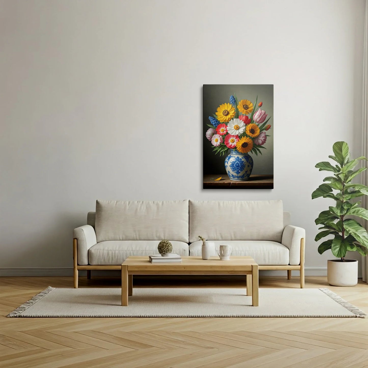 Tablou Flori - Buchet Colorat cu Dimensiuni Mari