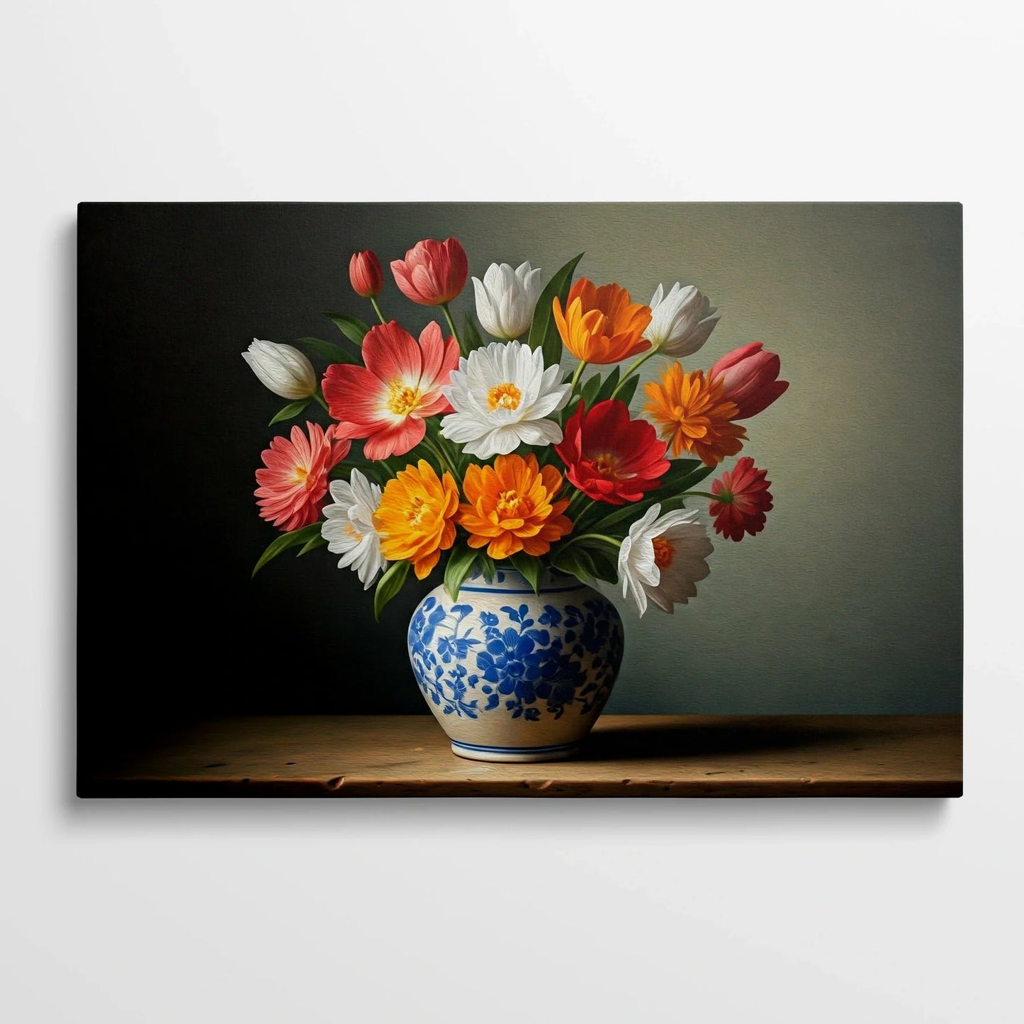 Tablou Flori - Buchet Colorat cu Flori de Primăvară - vedere din fata
