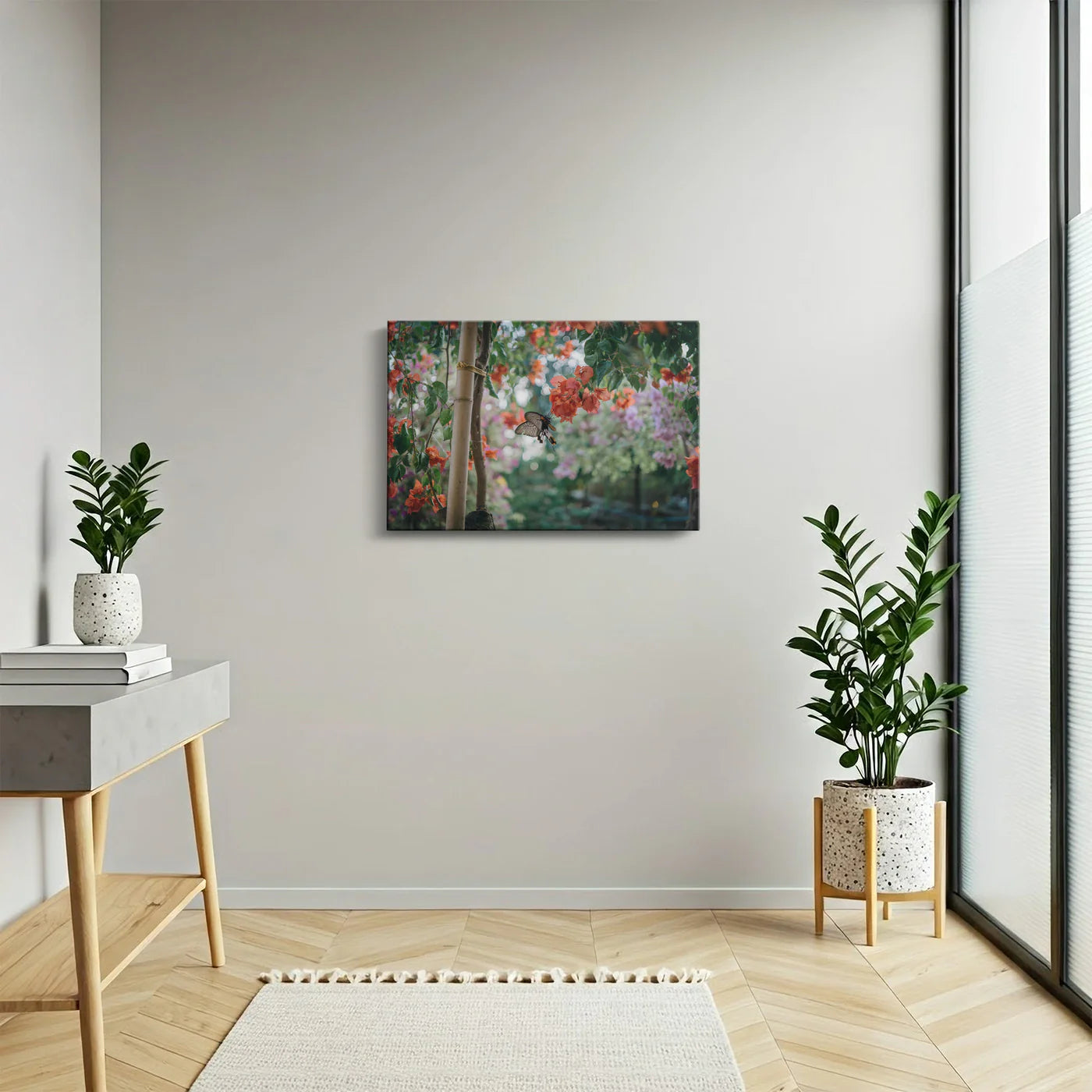 Tablou - Flori și Fluturi în Grădină Vedere Hol