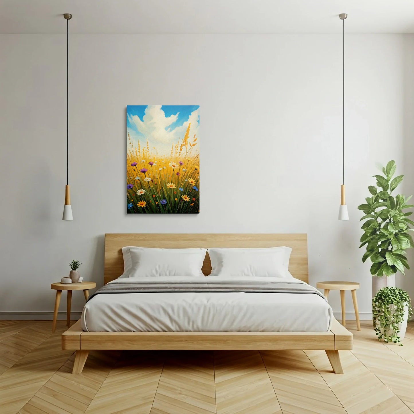 Tablou Flori - Peisaj Colorat cu Flori de Câmp
