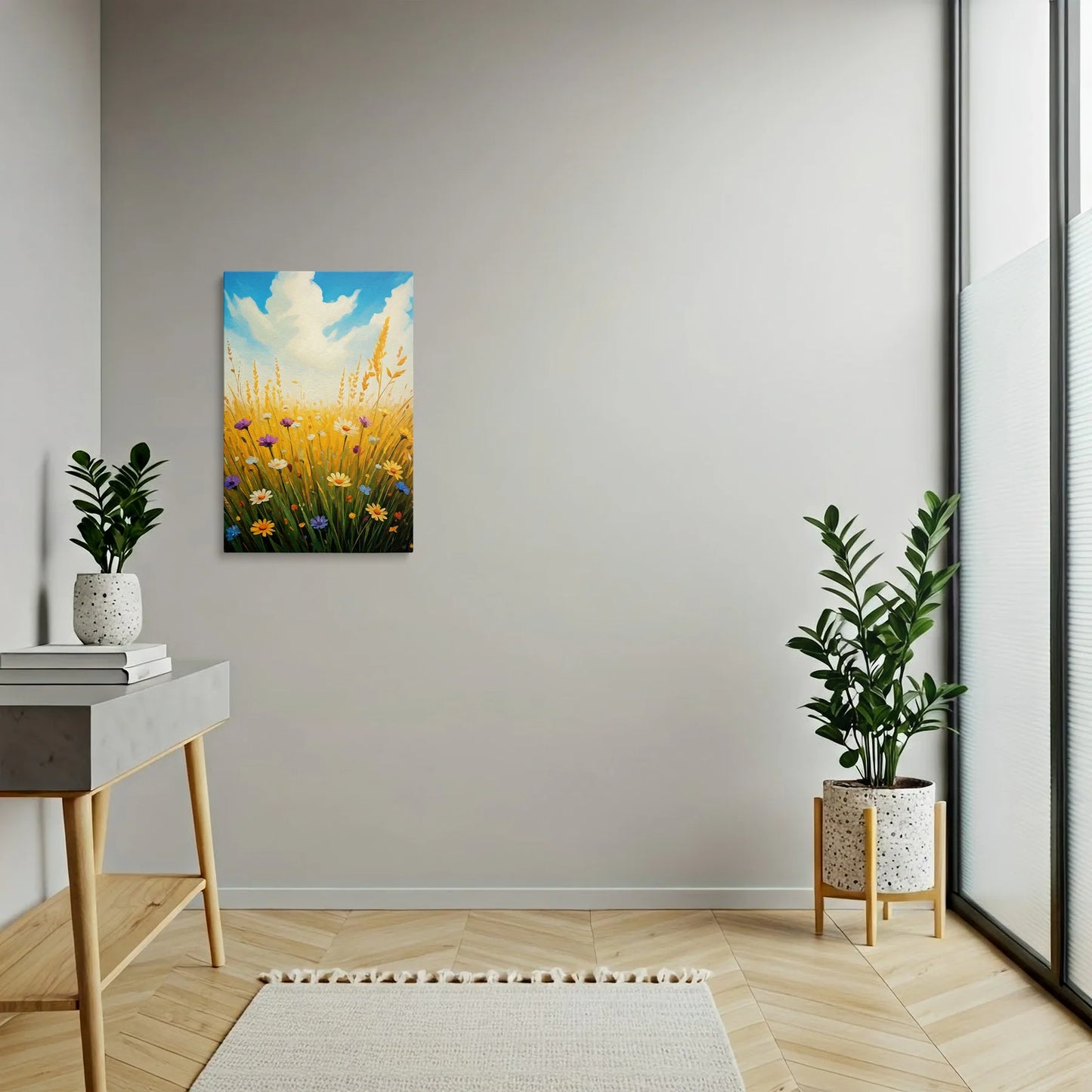 Tablou Flori - Peisaj Colorat cu Flori de Câmp
