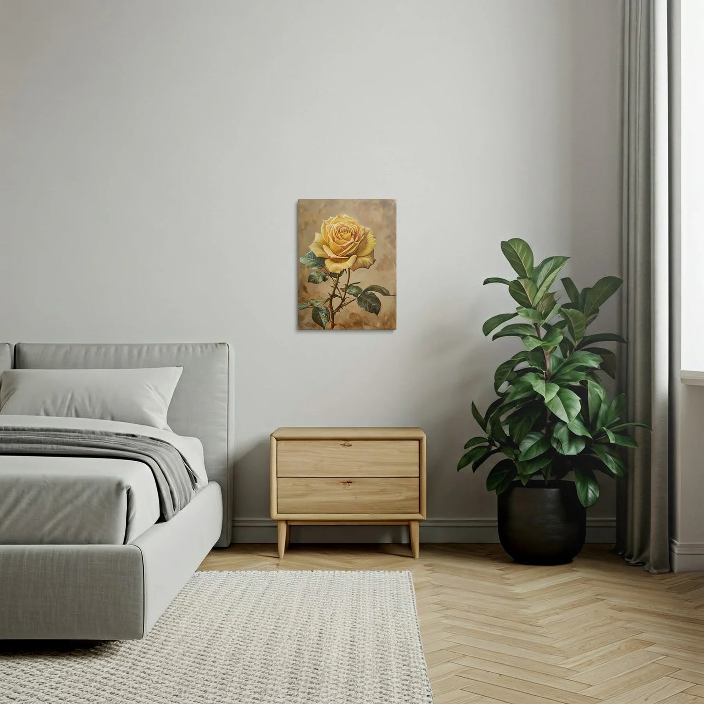 Tablou Flori - Trandafir Galben Elegant