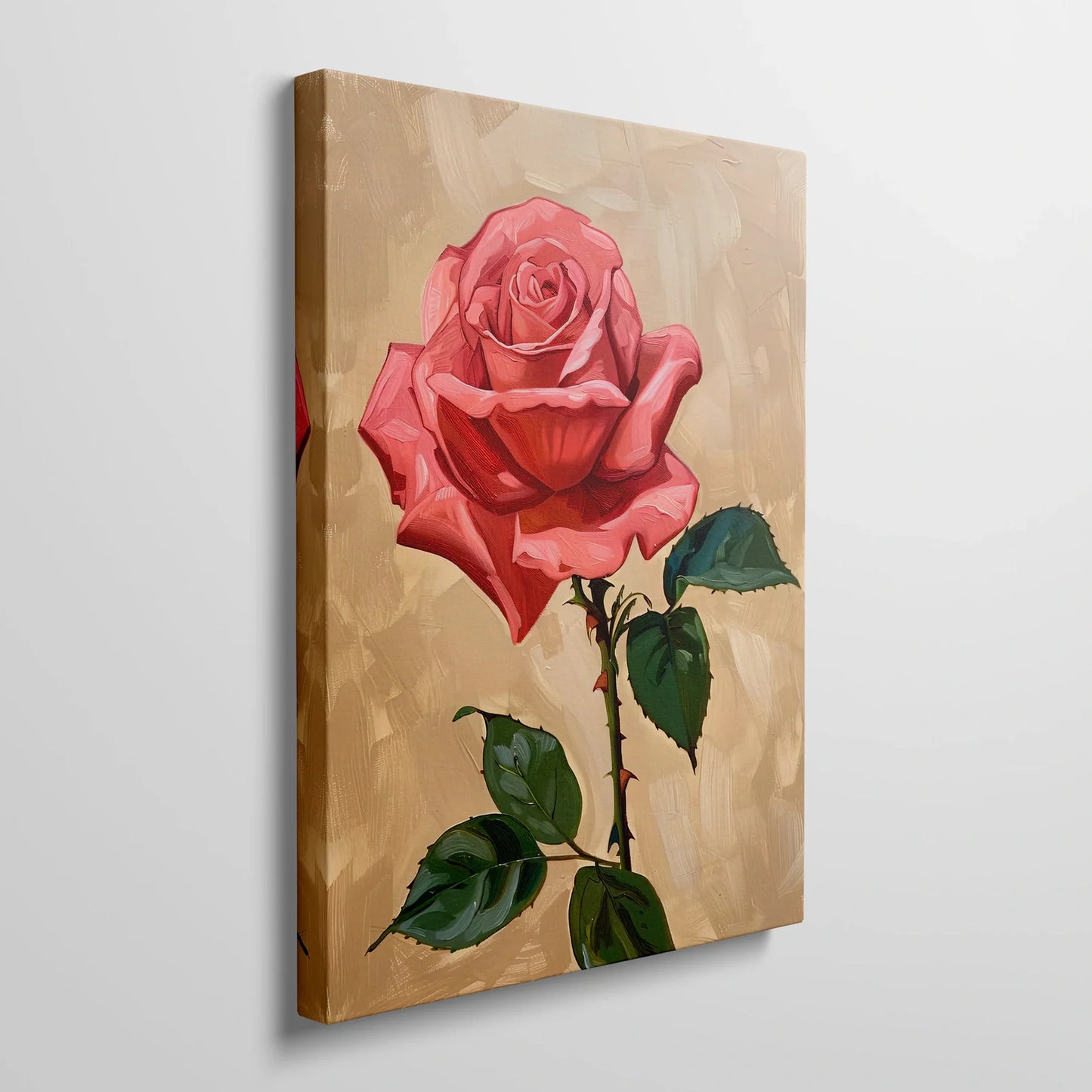Tablou Flori - Trandafir Colorat Pe Fundal Neutru
