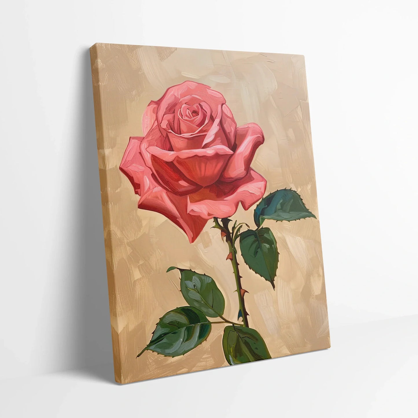 Tablou Flori - Trandafir Colorat Pe Fundal Neutru