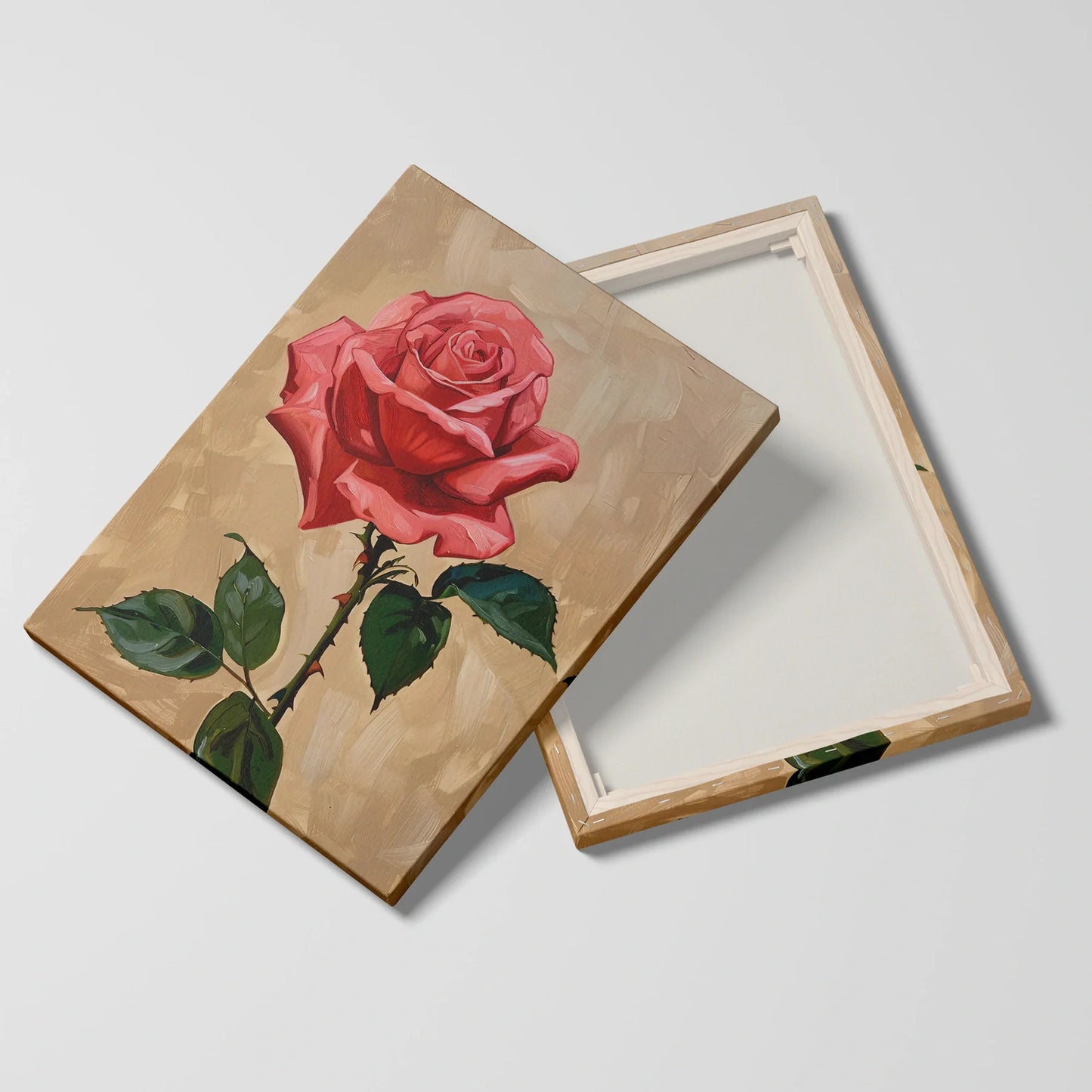 Tablou Flori - Trandafir Colorat Pe Fundal Neutru