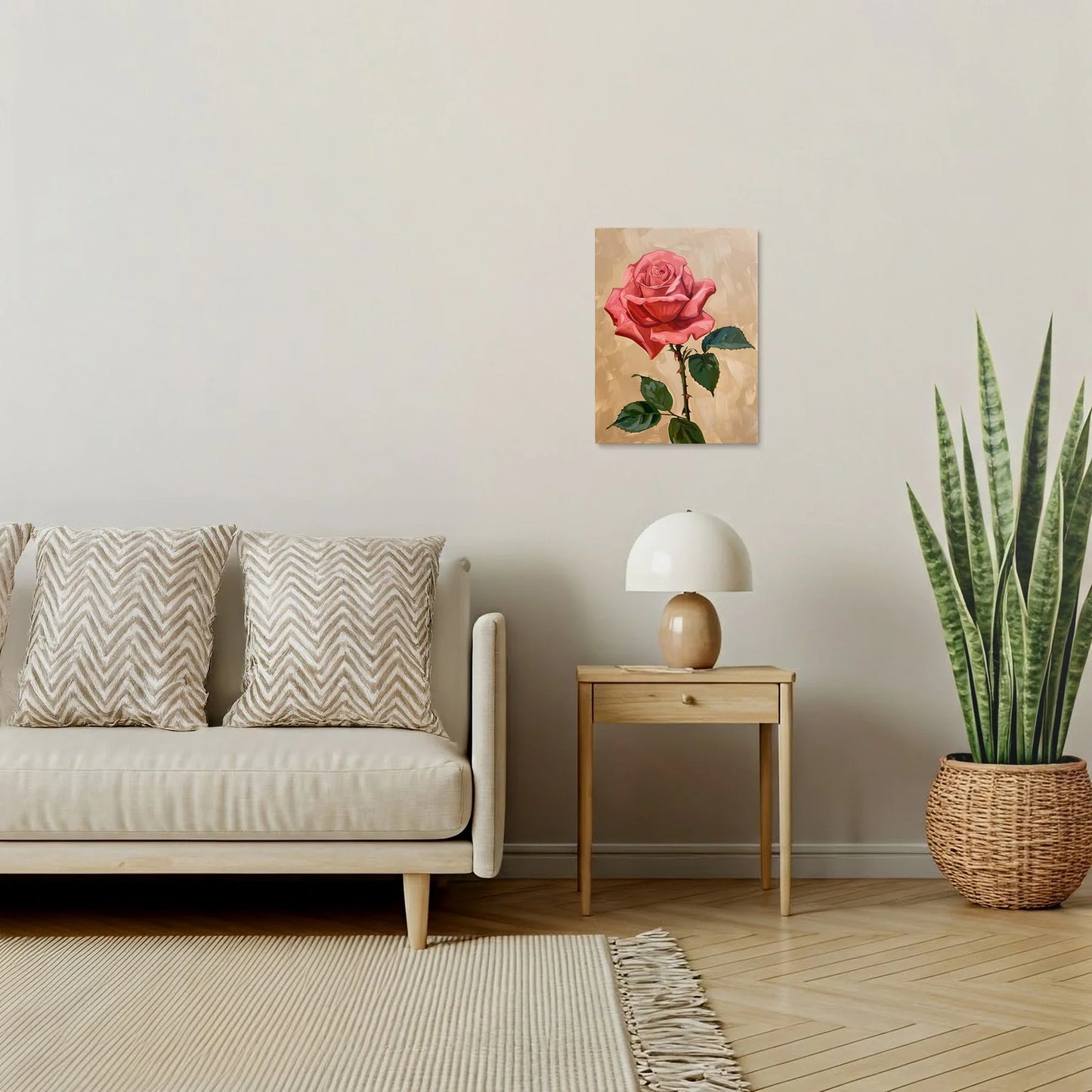 Tablou Flori - Trandafir Colorat Pe Fundal Neutru