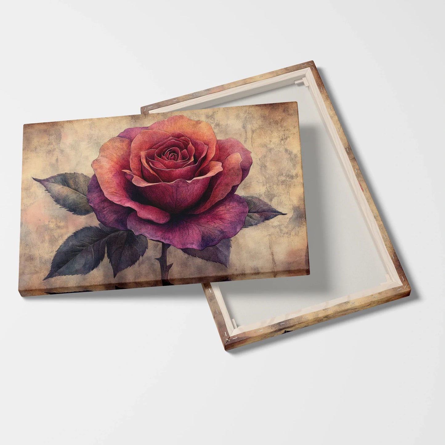 Tablou Flori - Trandafir Colorat Pe Fundal Texturat