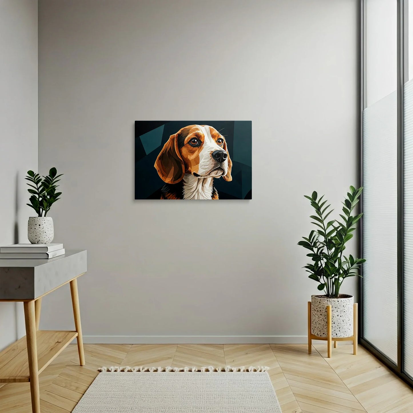 Tablou Modern - Portret Geometric Al Câinelui - vedere hol