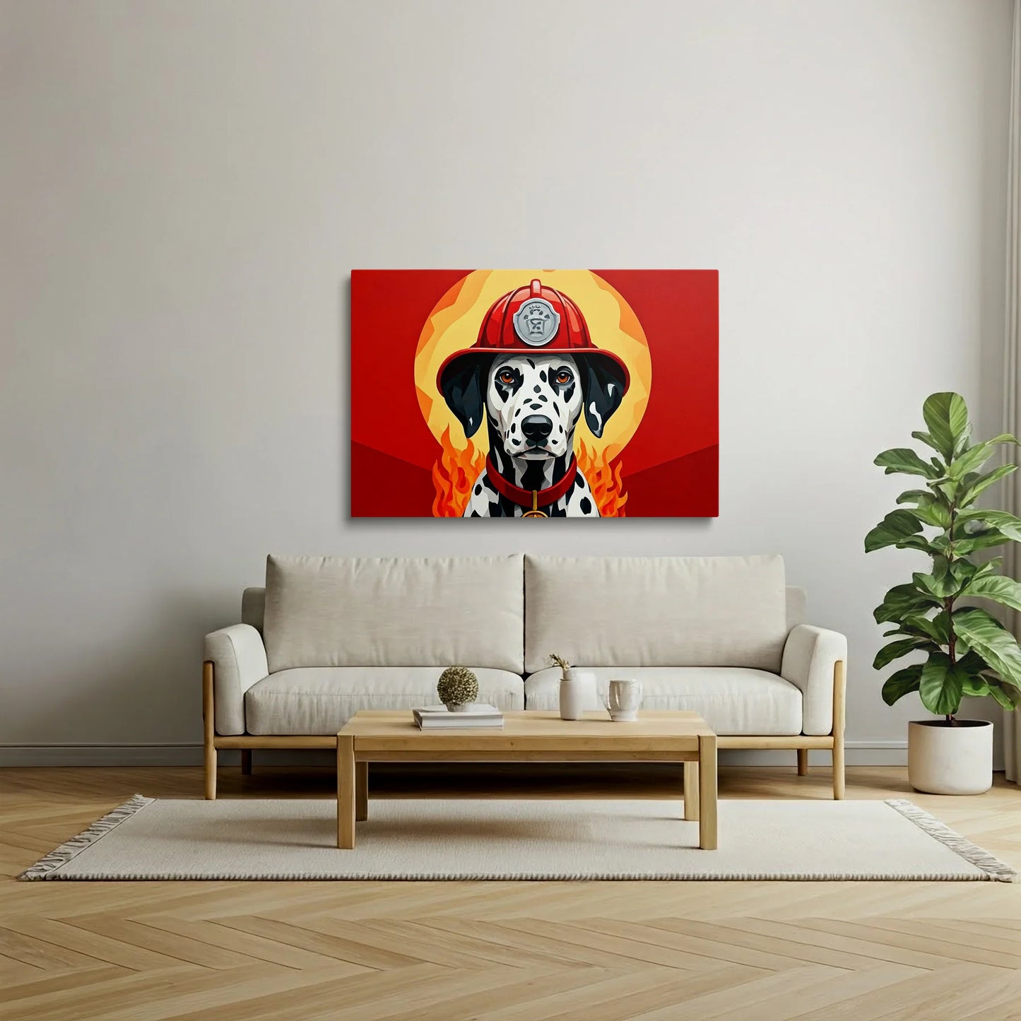Tablou Modern - Portret Geometric Al Câinelui 2 - vedere living