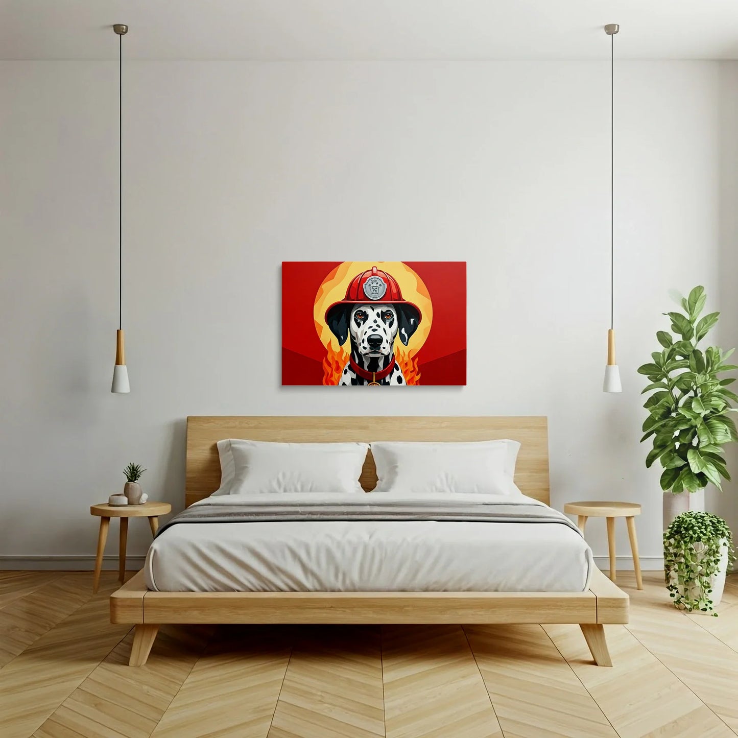 Tablou Modern - Portret Geometric Al Câinelui 2 - vedere dormitor