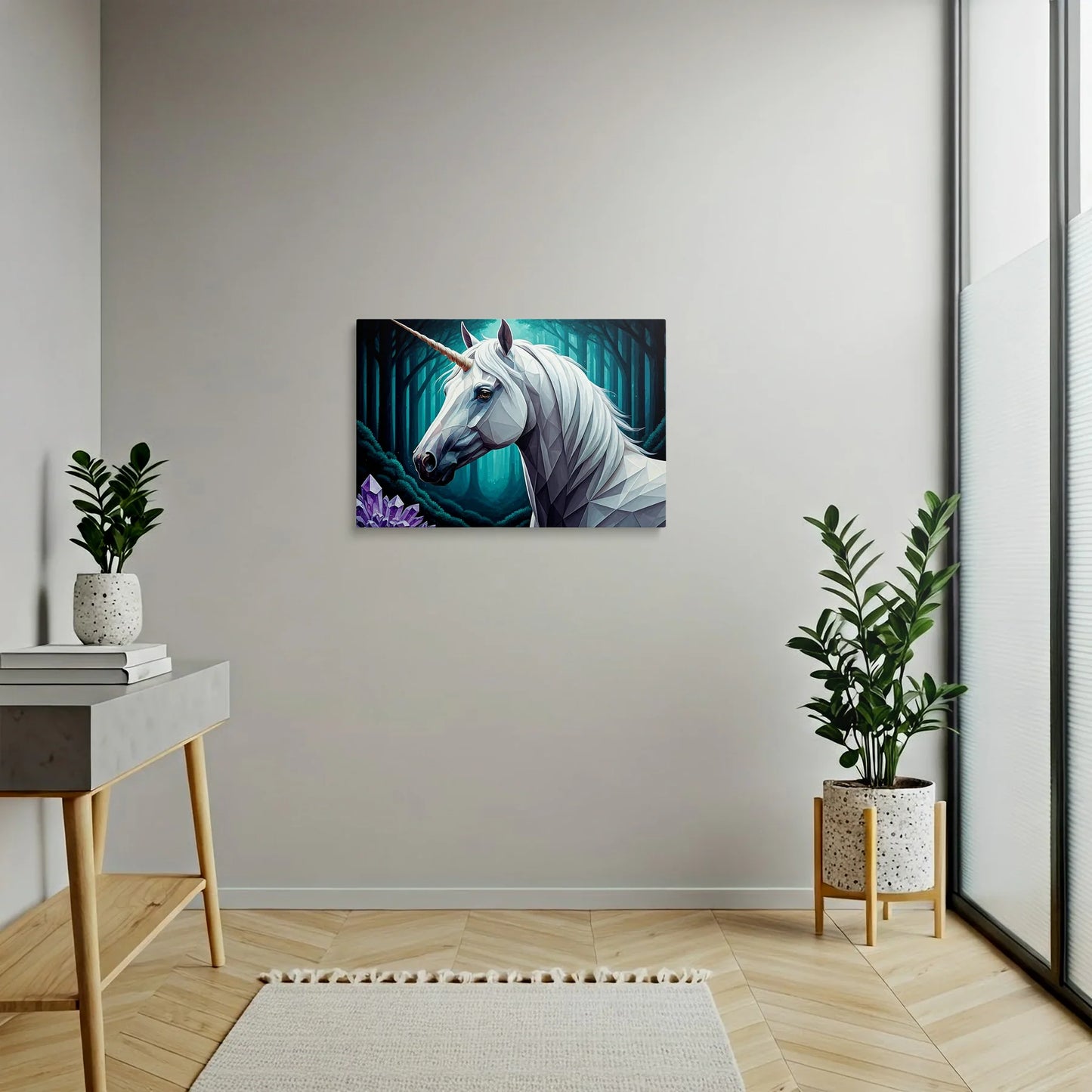 Tablou Modern - Portret Geometric de Cal Misterios - vedere hol