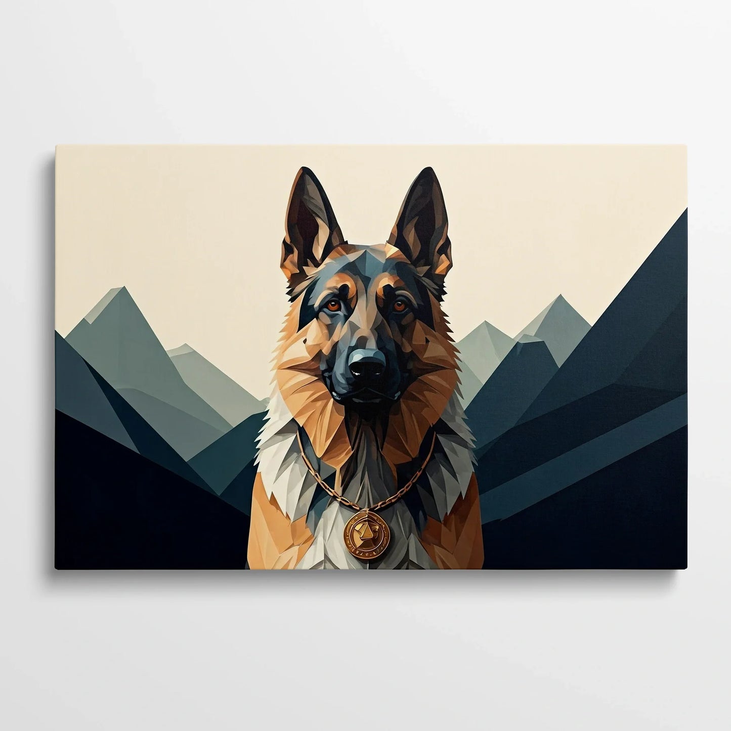 Tablou Modern - Portret Geometric de Câine 2 - vedere din fata