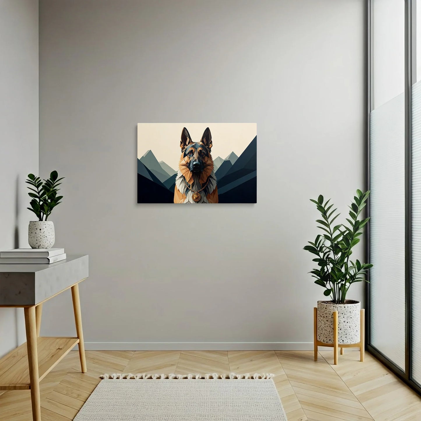 Tablou Modern - Portret Geometric de Câine 2 - vedere hol