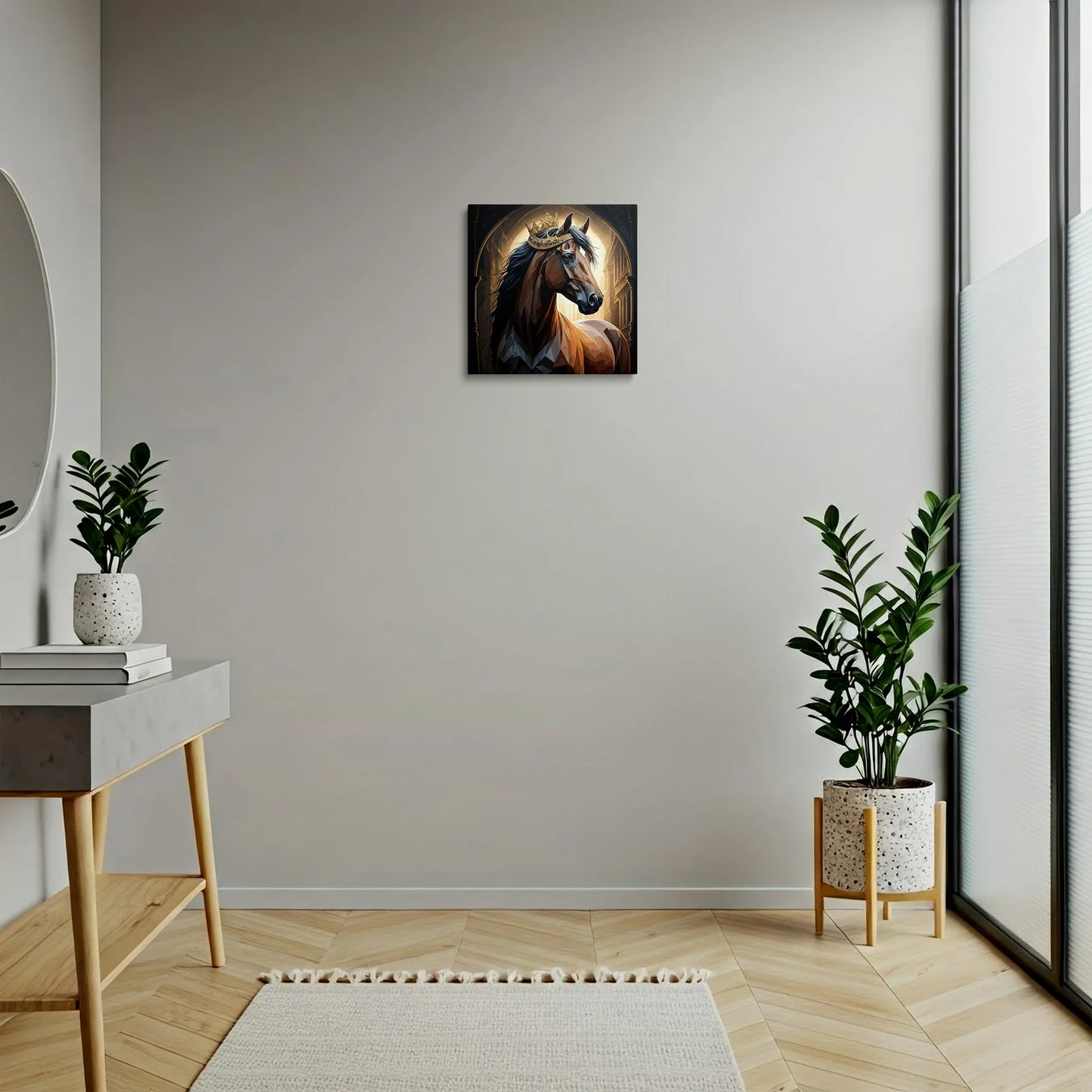 Tablou Modern - Portret Geometric Al Unui Cal Regal - vedere hol