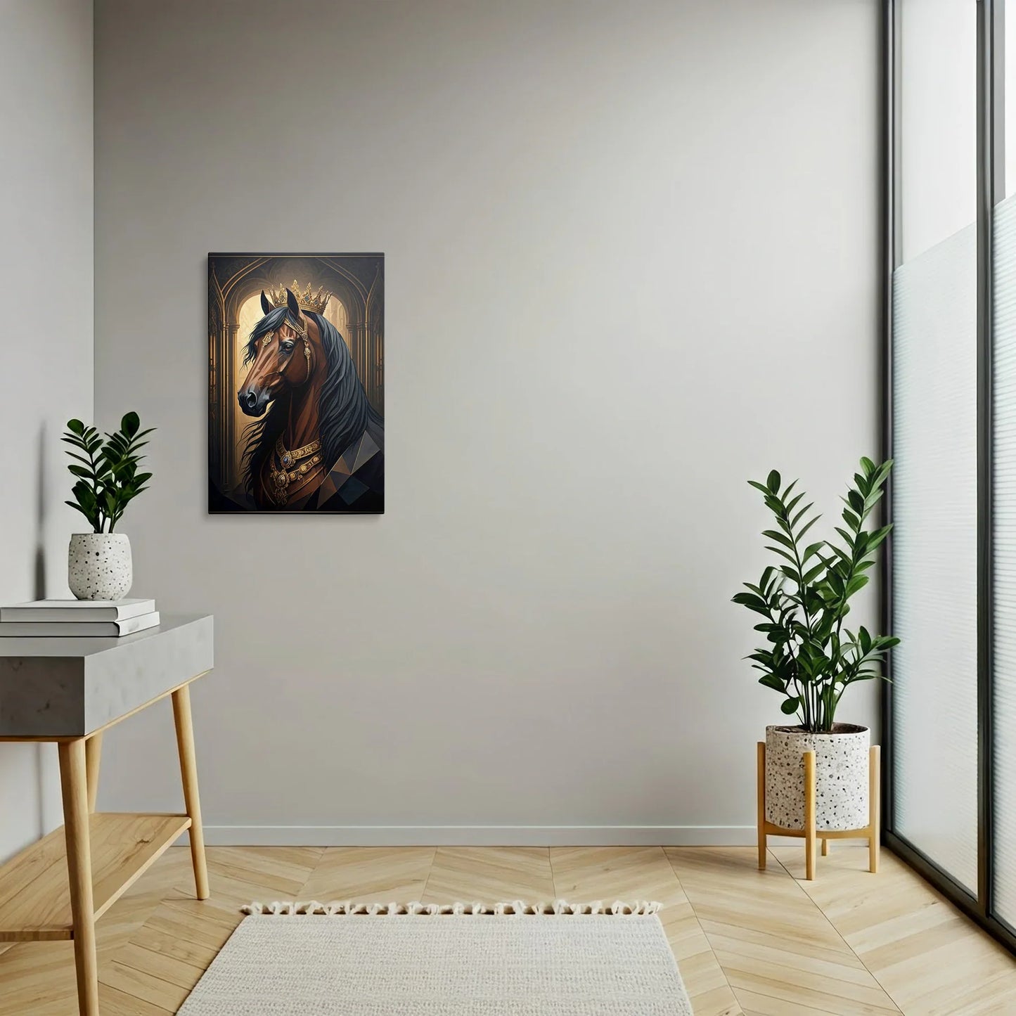 Tablou Modern - Portret Ecvestru Regal în Stil Cubist - vedere hol