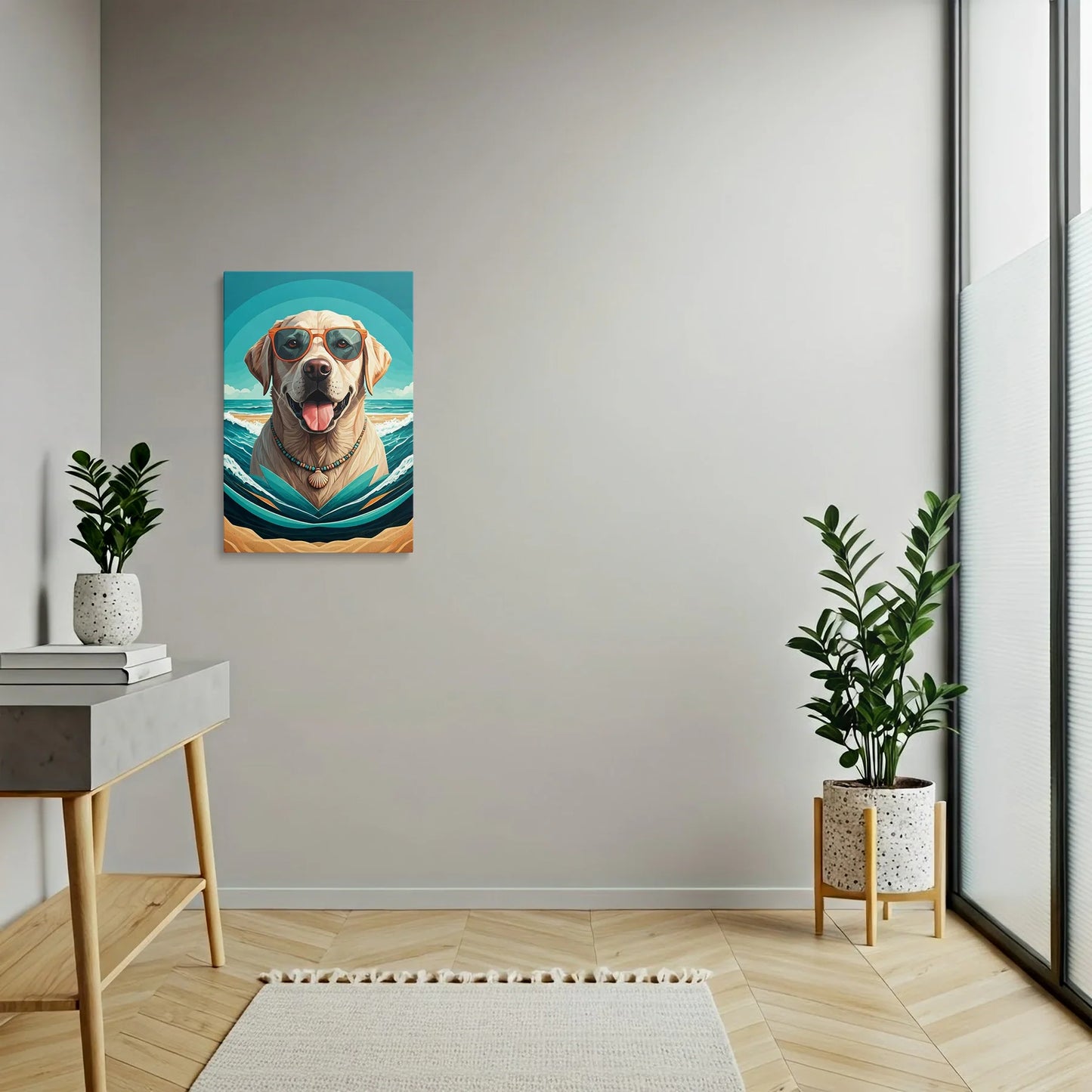 Tablou Modern - Portret Cubist Al Unui Câine Pe Valuri - vedere hol