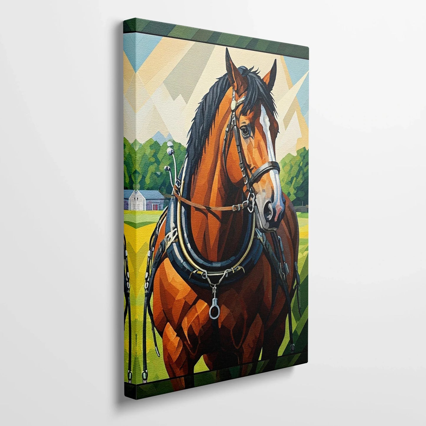 Tablou Modern - Portret Geometric de Cal 5 - vedere din lateral