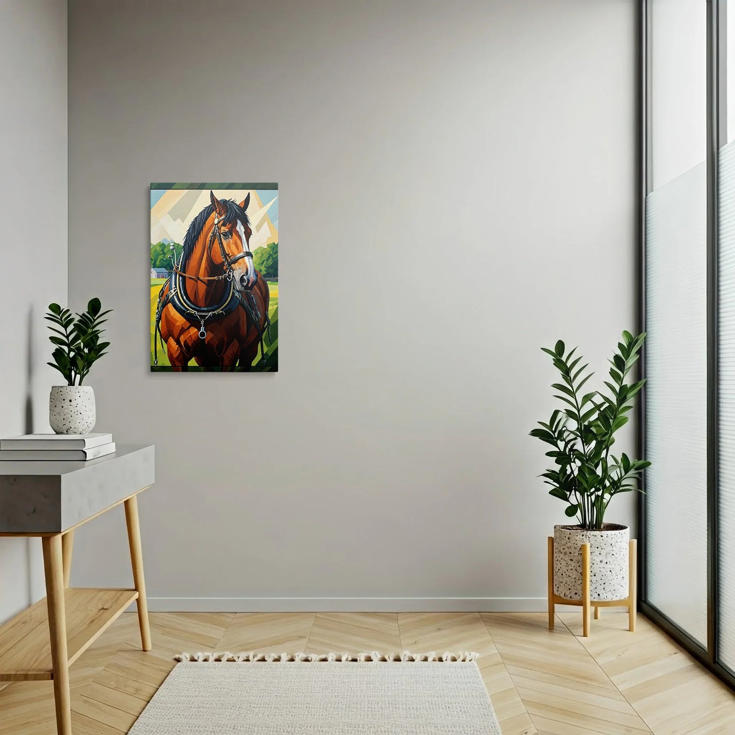 Tablou Modern - Portret Geometric de Cal 5 - vedere hol