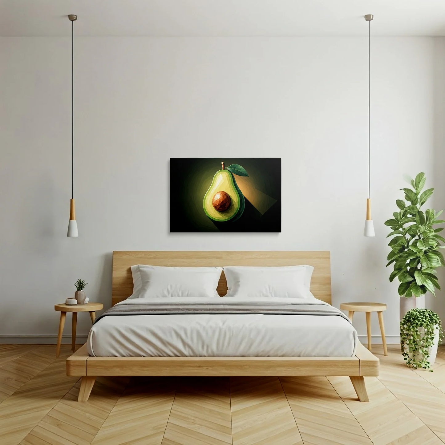 Tablou Modern - Avocado Cubist Colorat - vedere dormitor