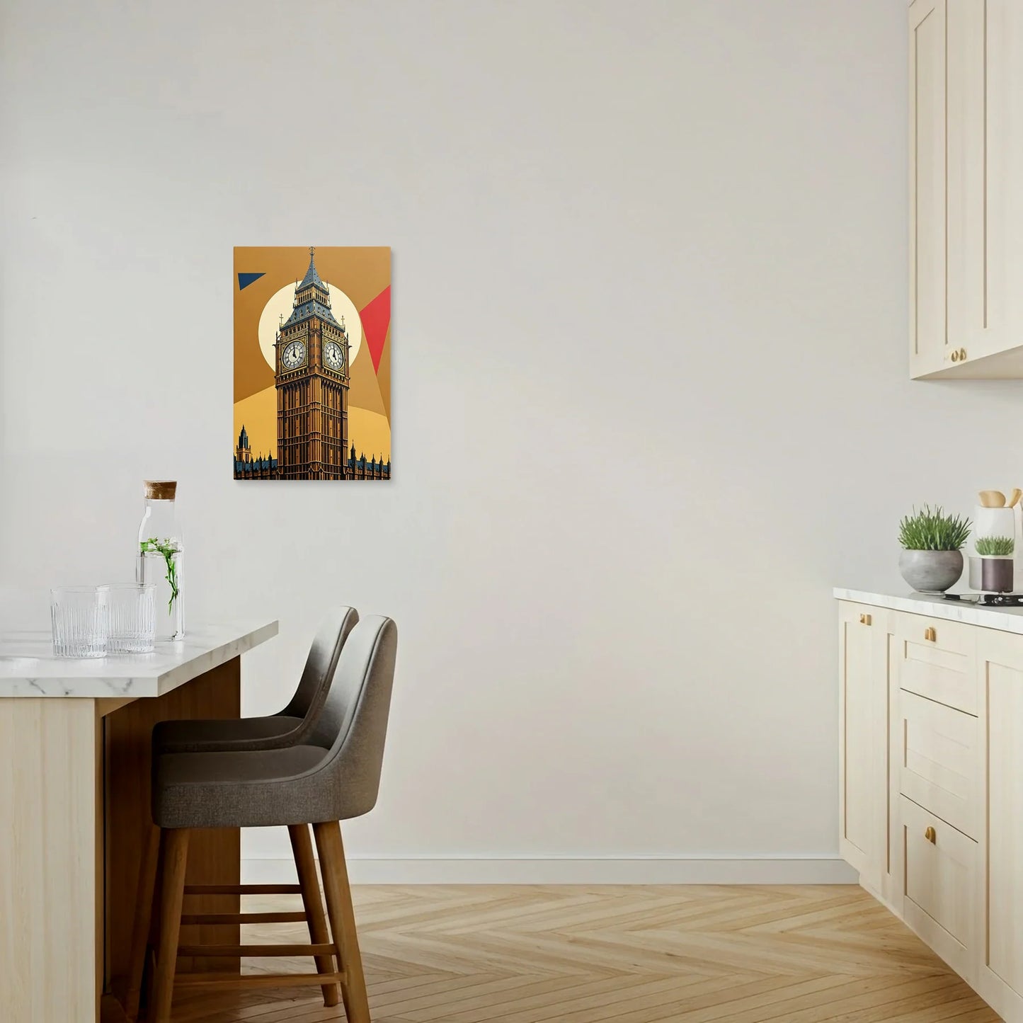Tablou Modern - Big Ben Cubist în Culori Intense