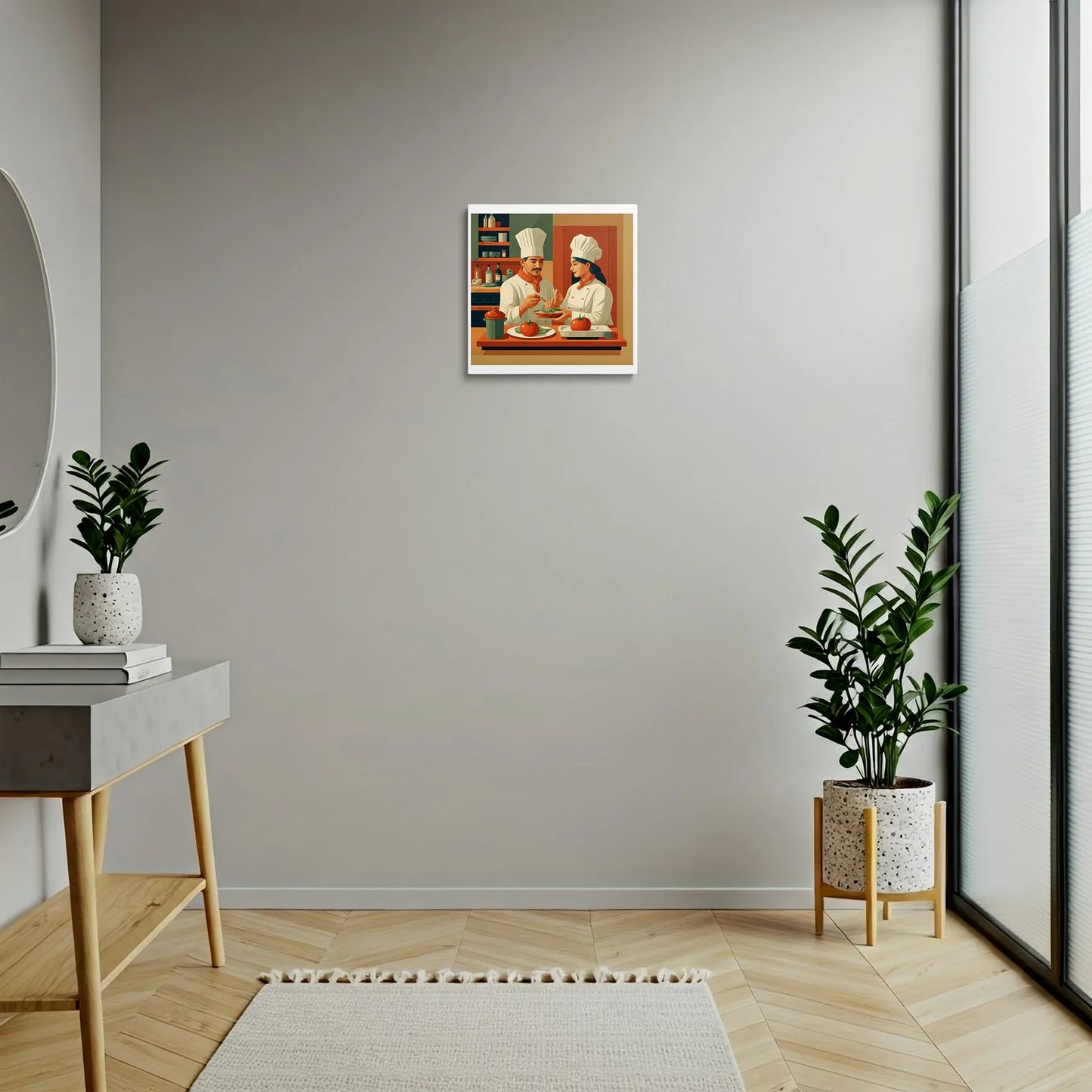 Tablou Modern - Moment de Prietenie în Bucătărie - vedere hol