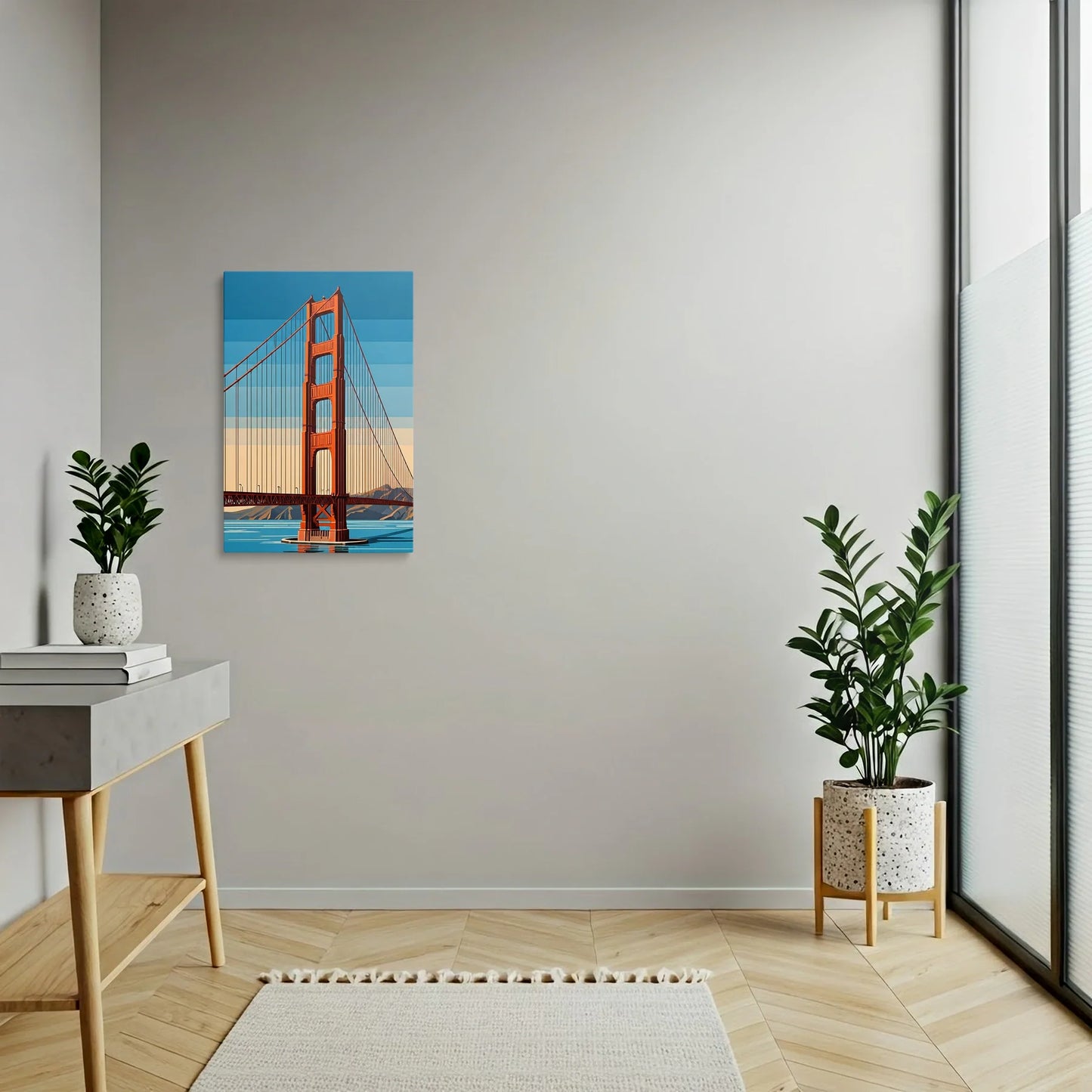 Tablou Modern - Golden Gate Bridge Cubist - vedere hol