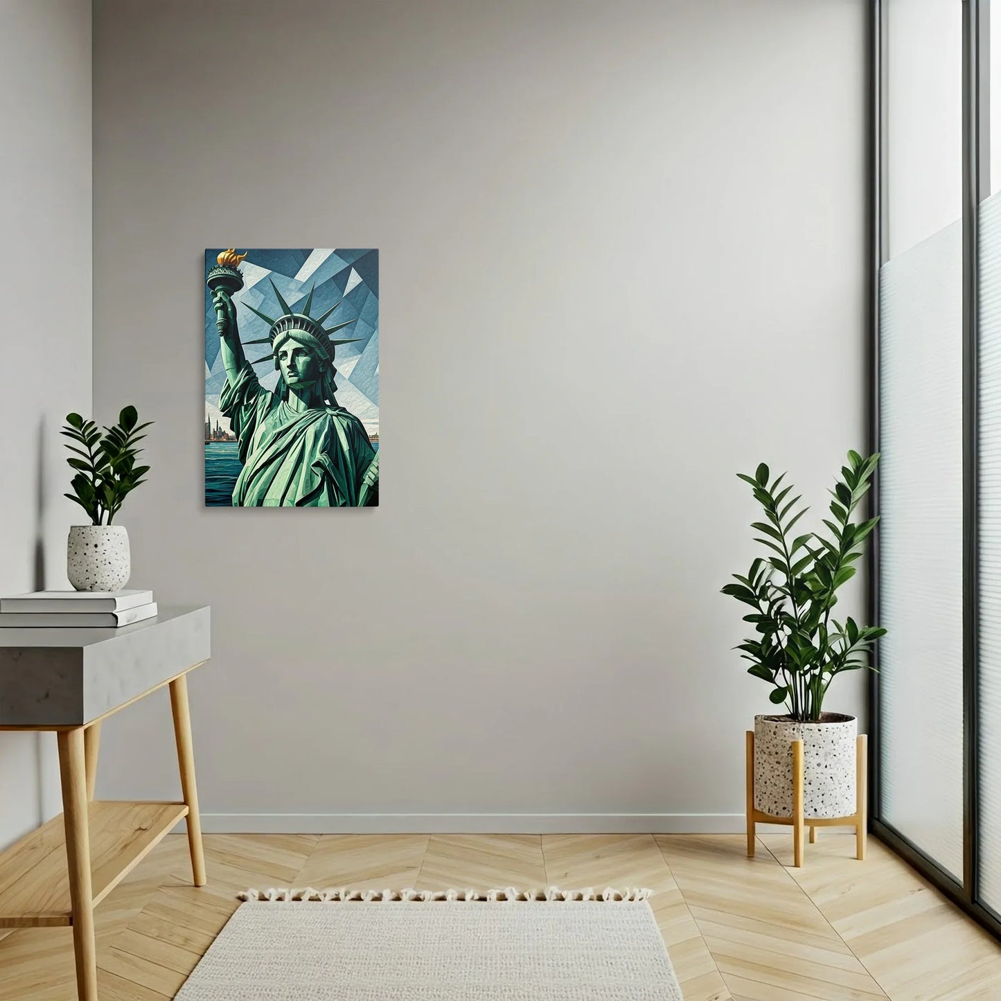 Tablou Modern - Sculptură Geometrică A Libertății - vedere hol