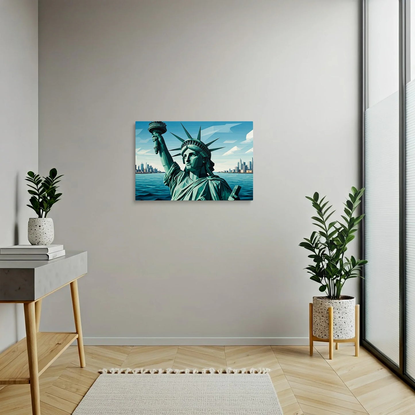 Tablou Modern - Statuia Libertății în Stil Cubist - vedere hol