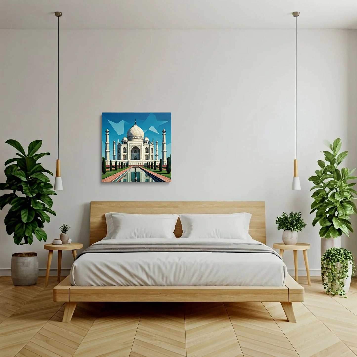 Tablou Modern - Portret Geometric Al Taj Mahal - vedere dormitor