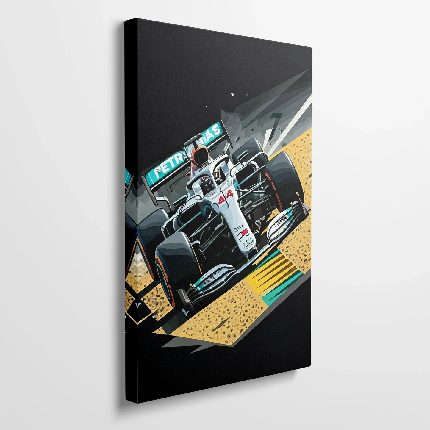 Tablou Modern - Scenă Din Formula 1 în Stil Cubist