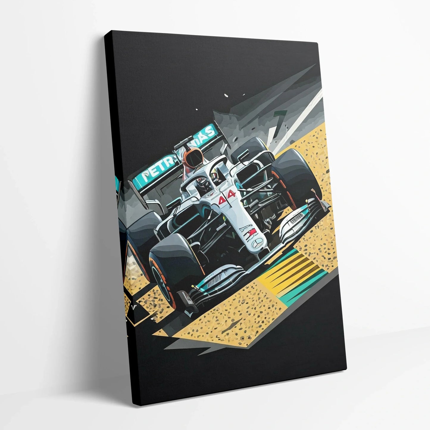 Tablou Modern - Scenă Din Formula 1 în Stil Cubist